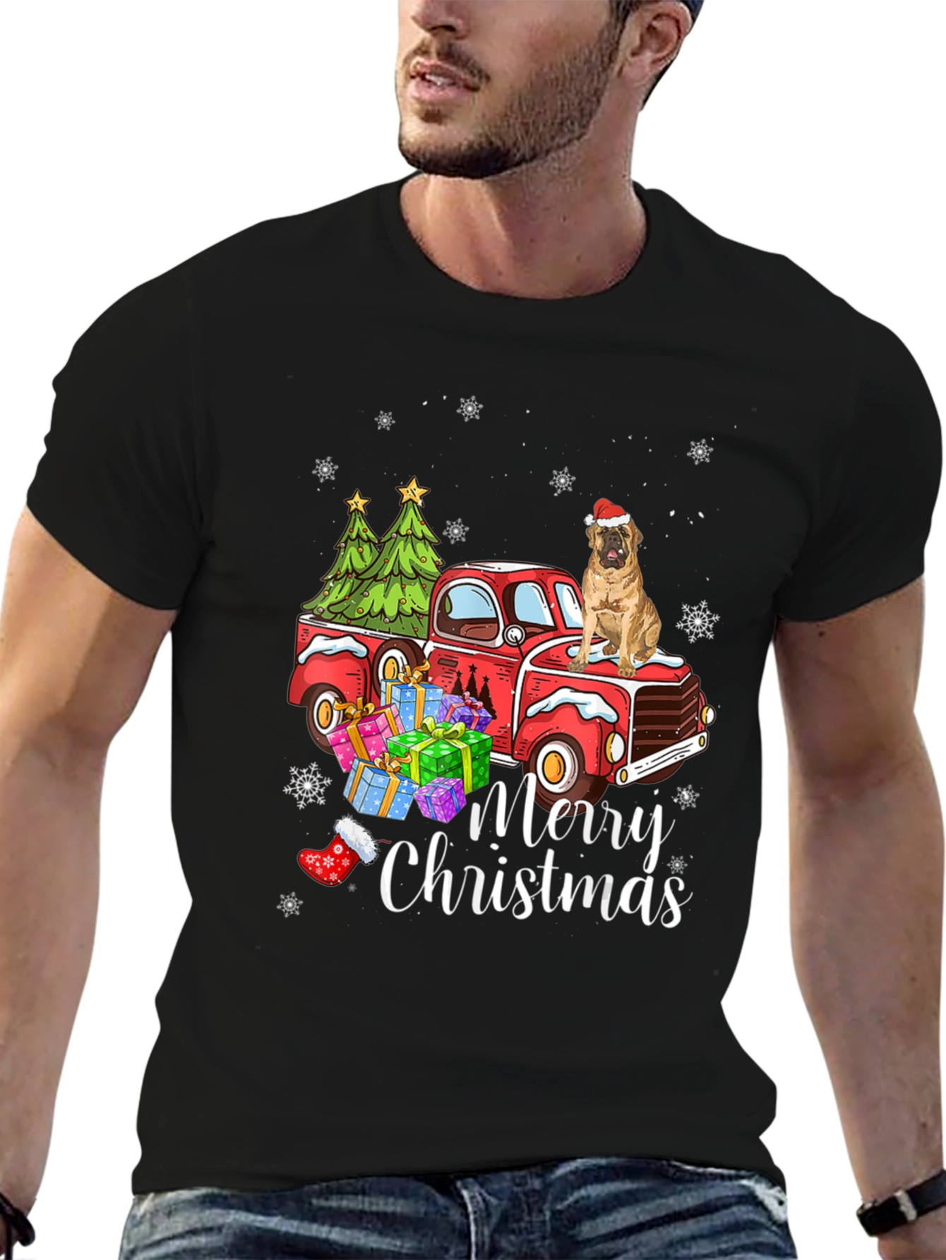 Merry Christmas Dog Truck T-Shirt