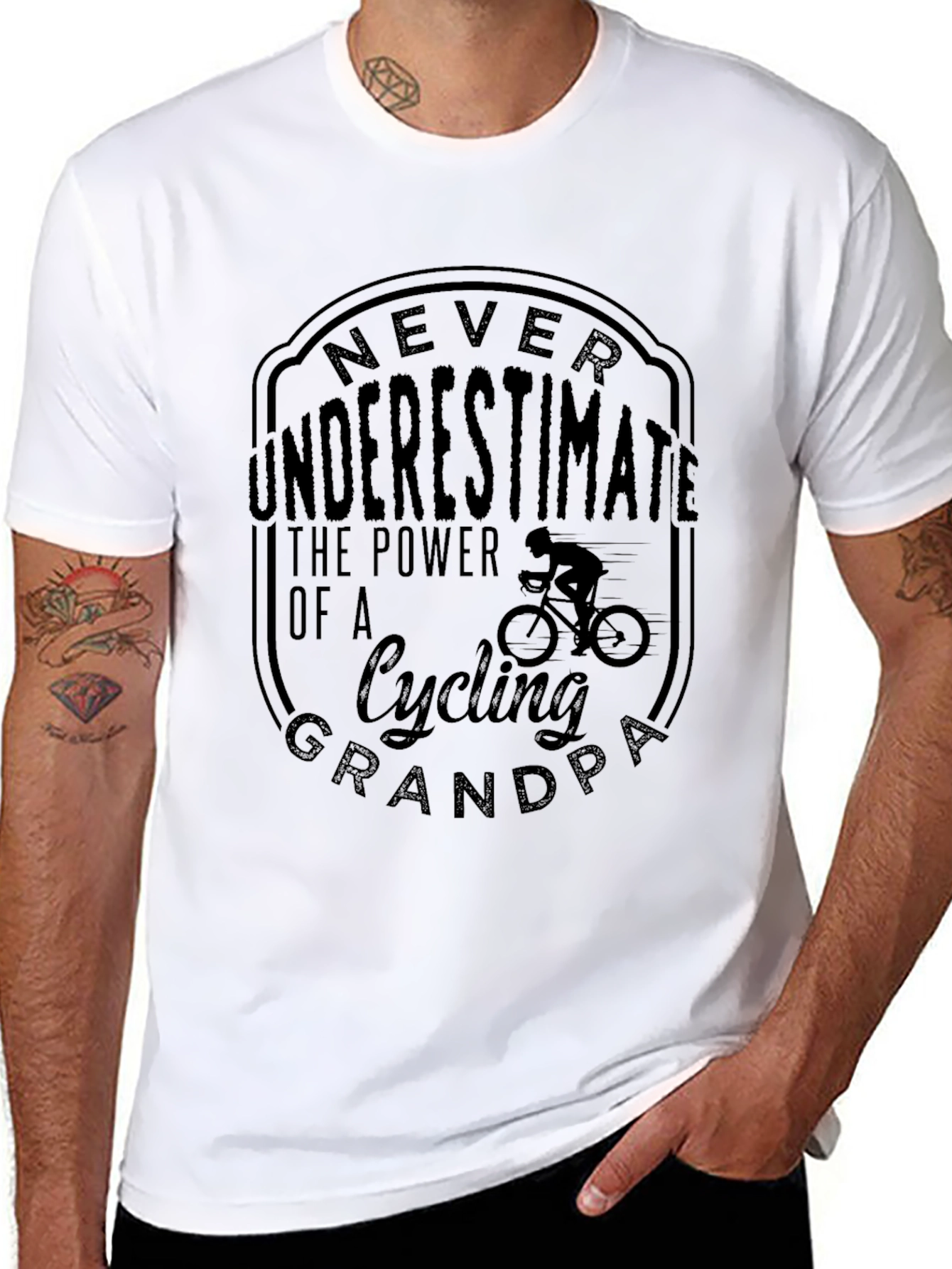 Cycling Grandpa T-Shirt - Never Underestimate the Power