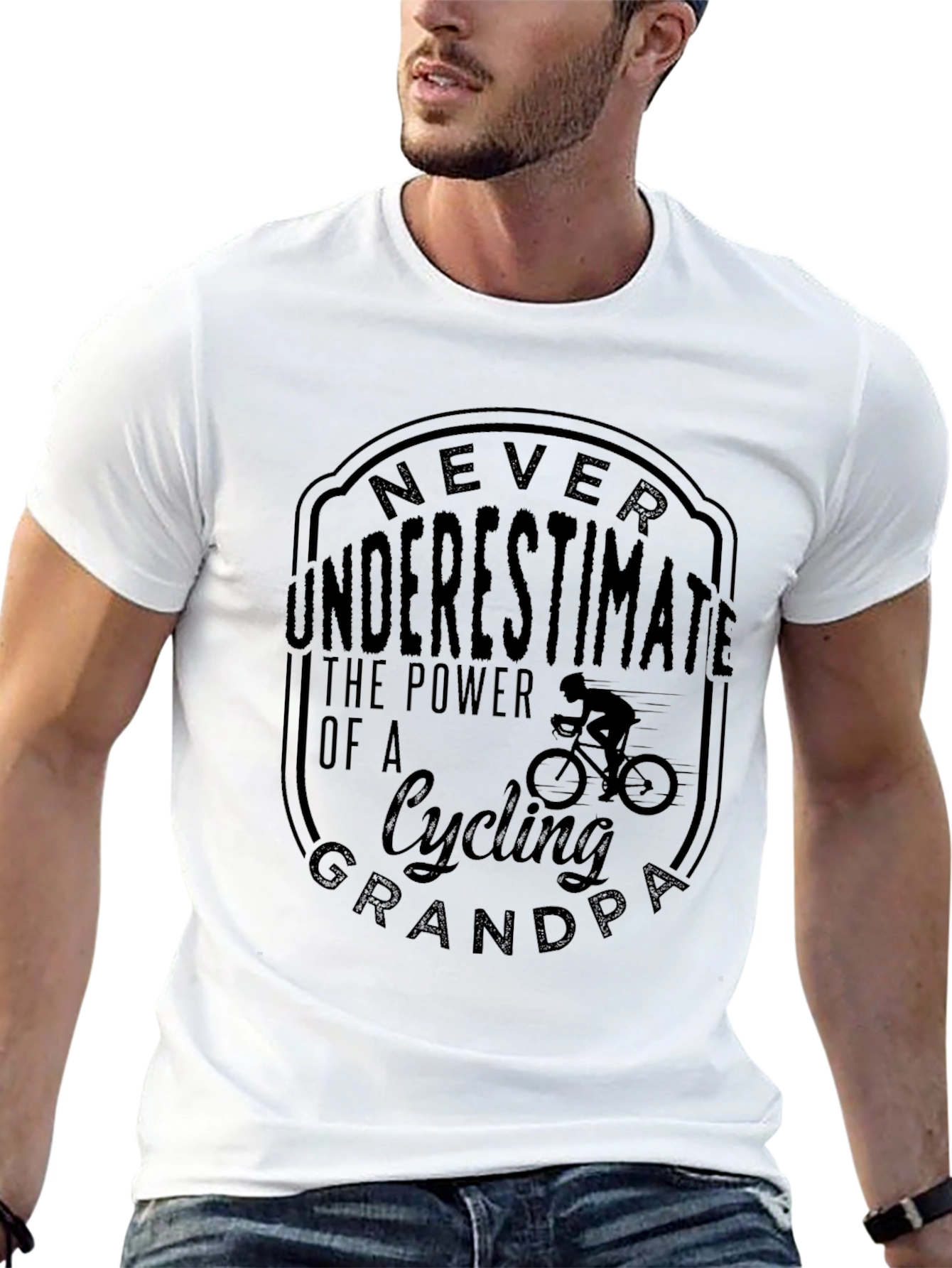 Cycling Grandpa T-Shirt - Never Underestimate the Power