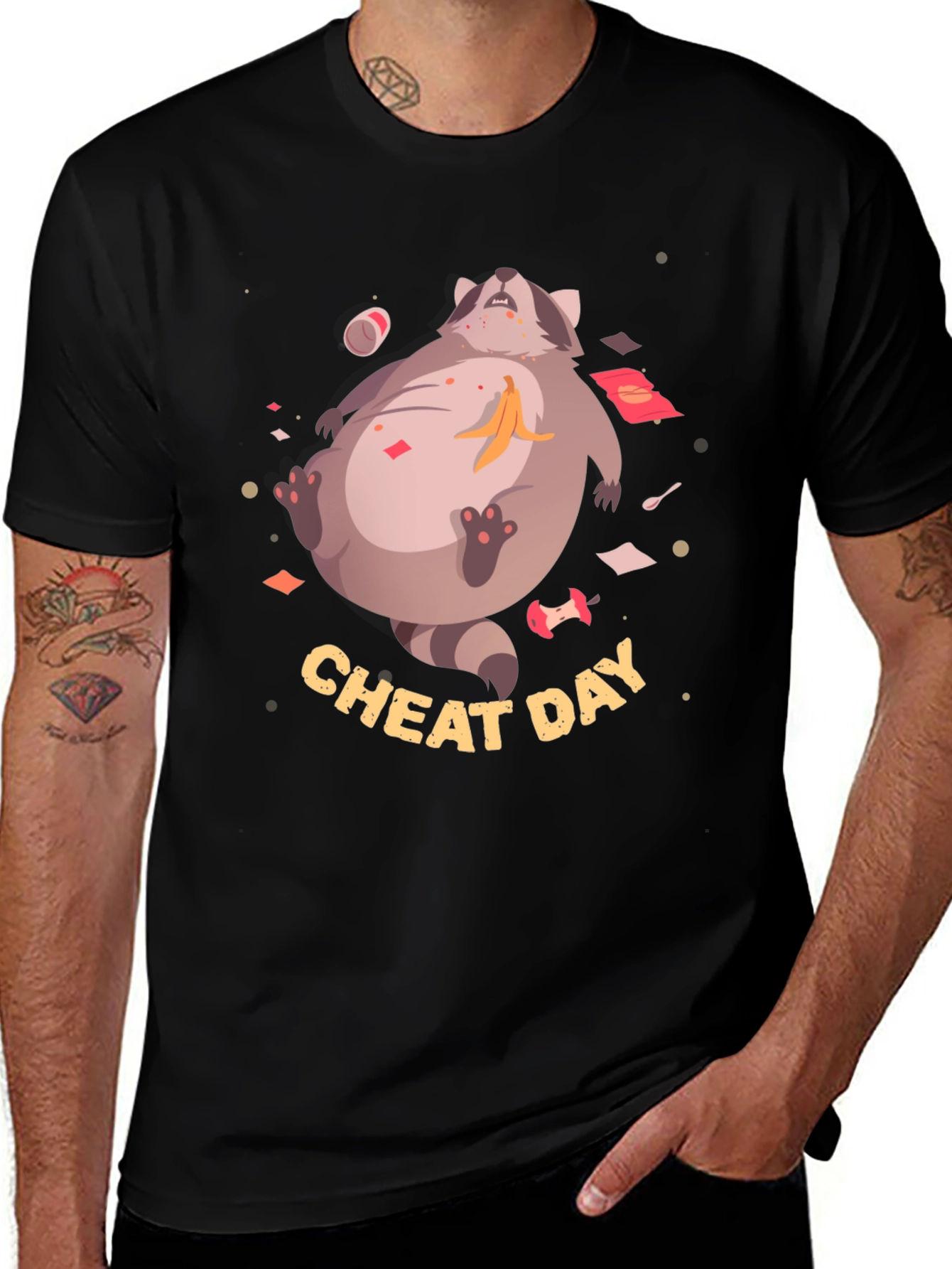 Cheat Day Racoon Graphic Tee