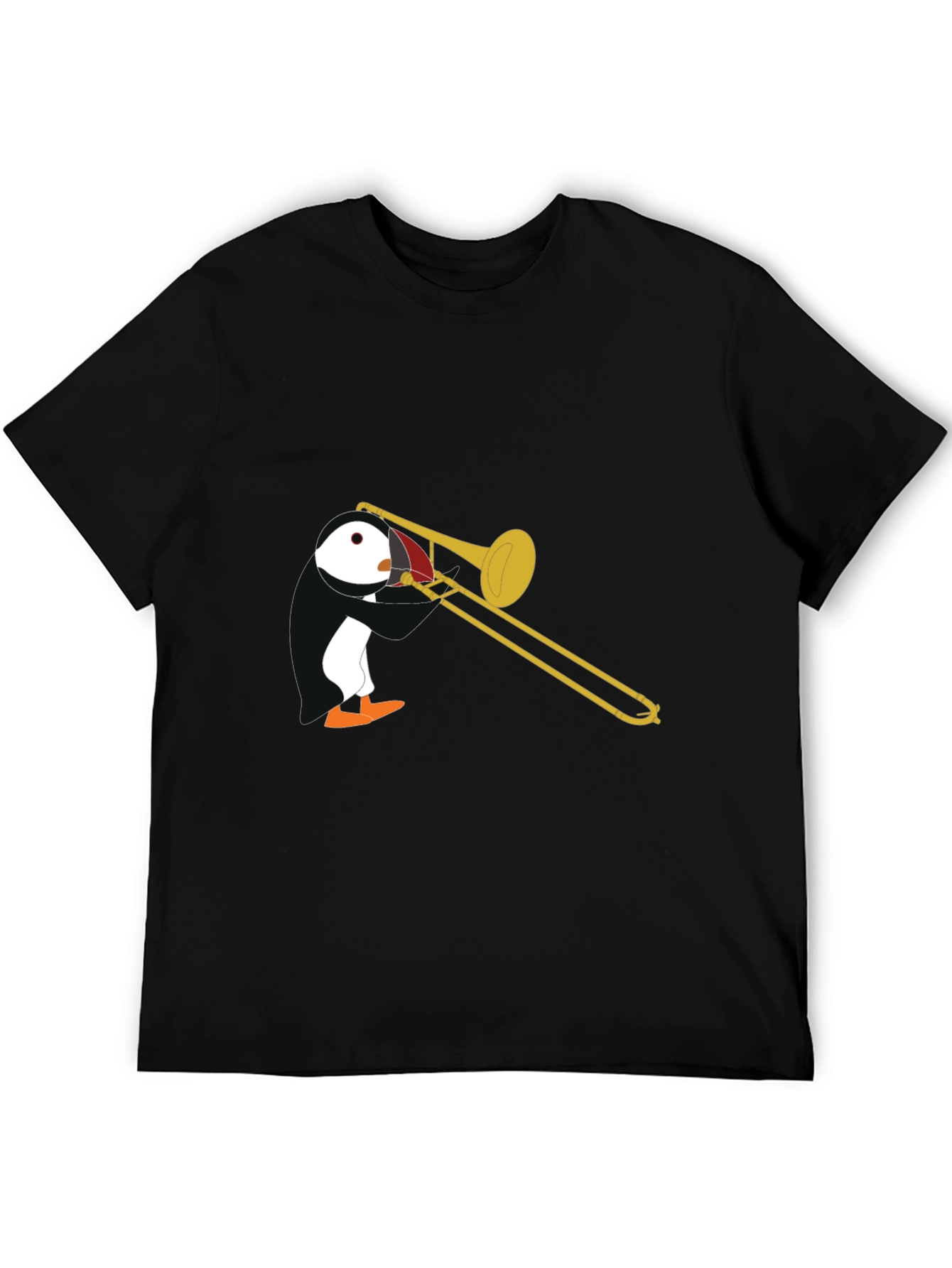 Penguin Trombone Player Graphic T-Shirt