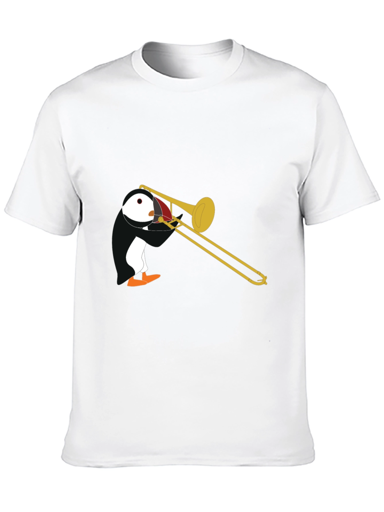 Penguin Trombone Player Graphic T-Shirt