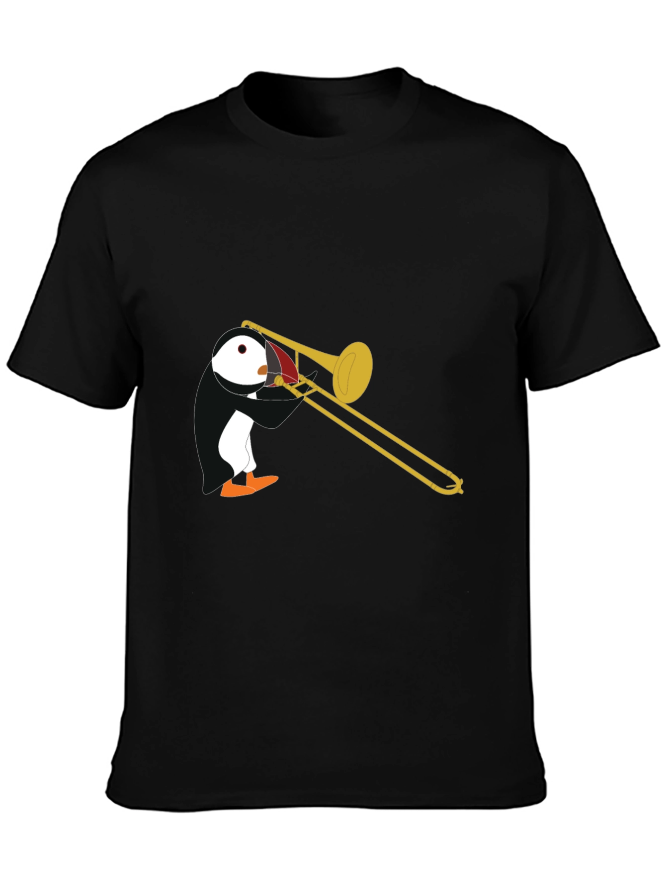 Penguin Trombone Player Graphic T-Shirt