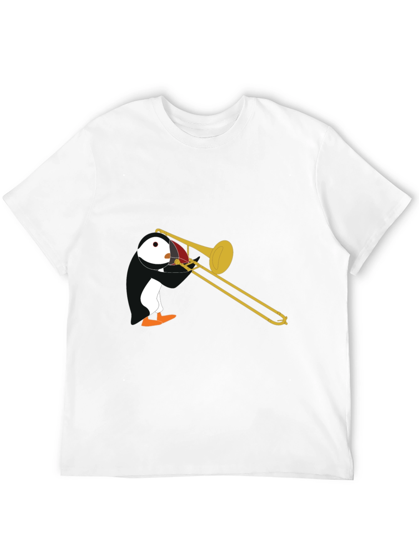 Penguin Trombone Player Graphic T-Shirt