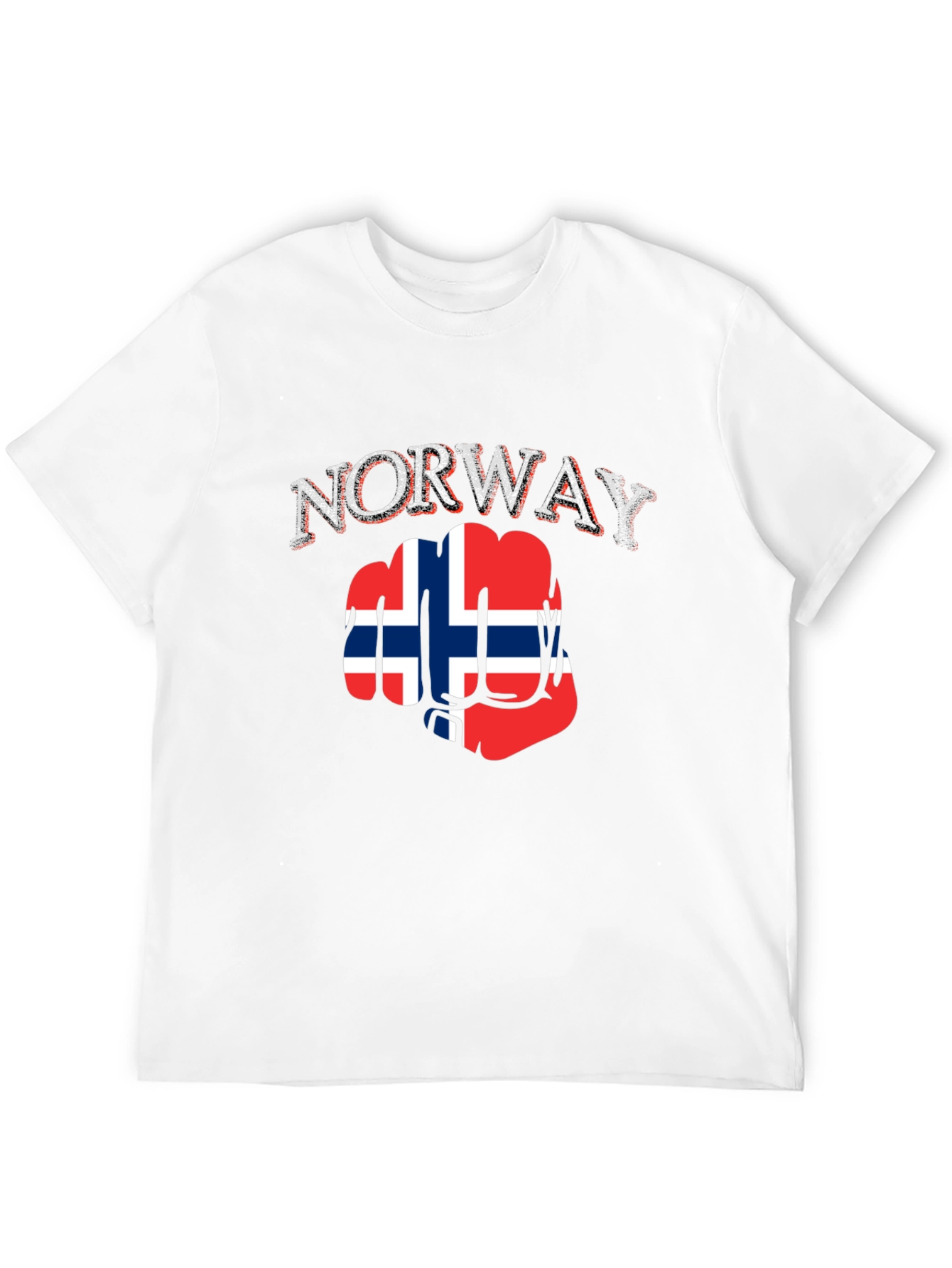 Norway Flag Fist T-Shirt - Black Cotton Tee