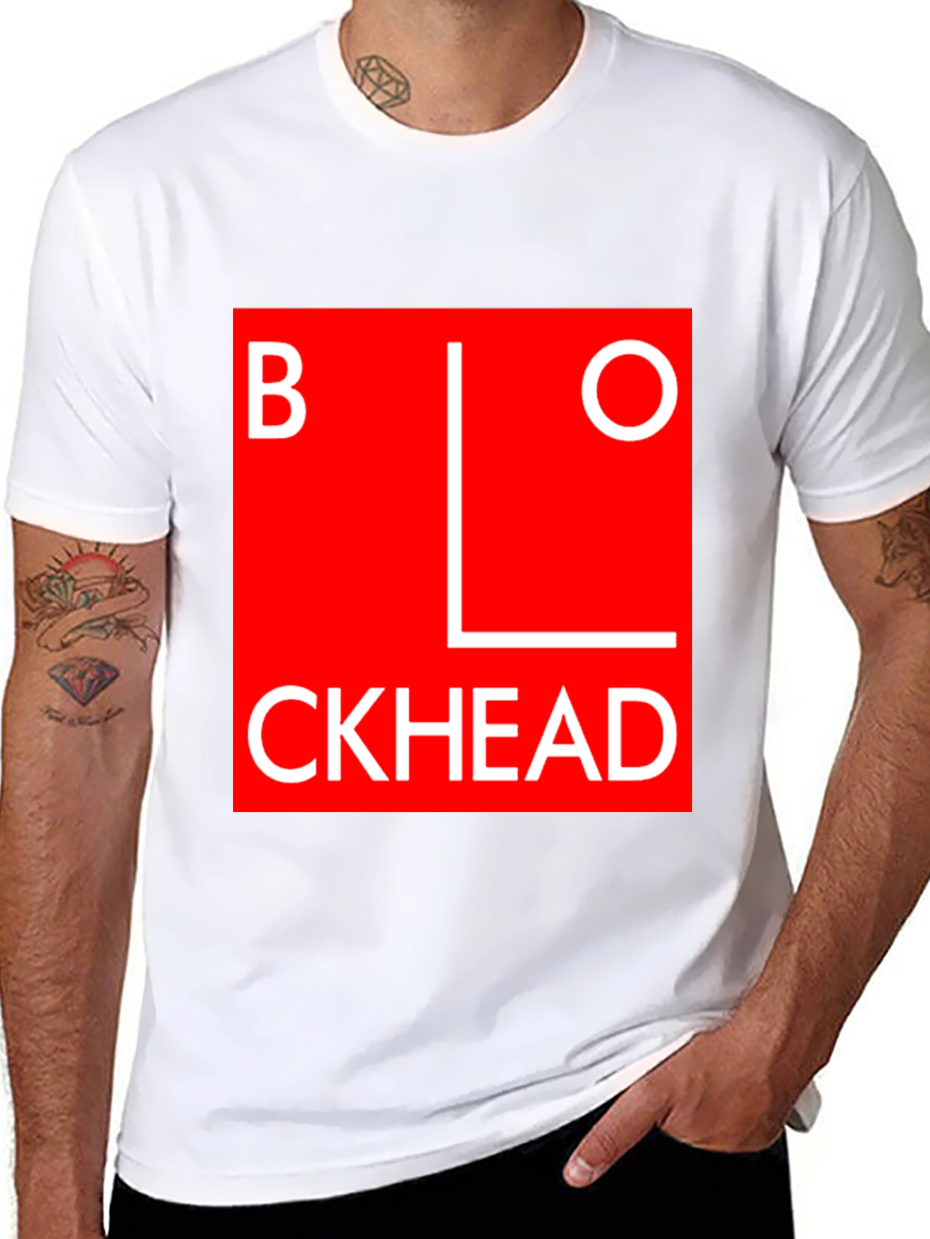 Blockhead Graphic Tee - Bold Statement T-Shirt