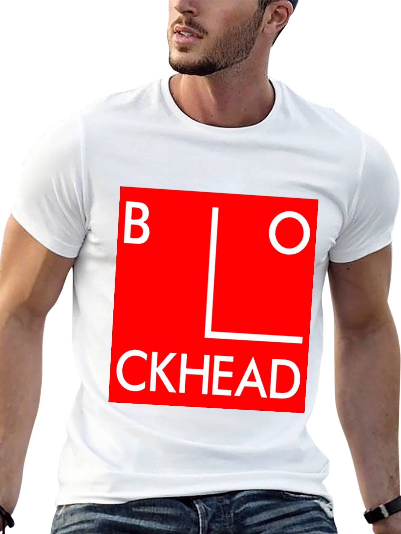 Blockhead Graphic Tee - Bold Statement T-Shirt