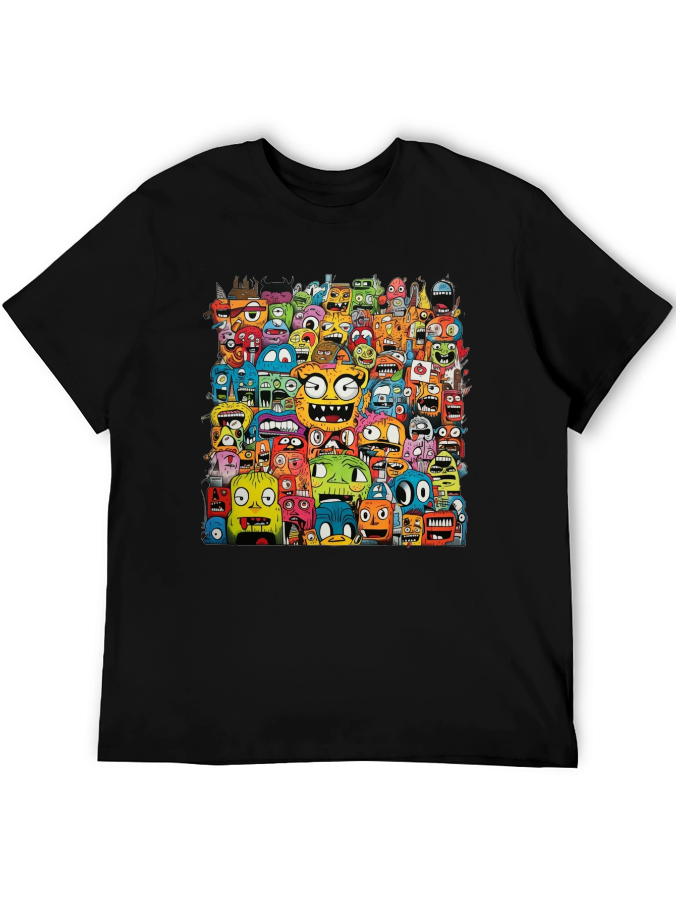 Monster Doodle Black Graphic T-Shirt