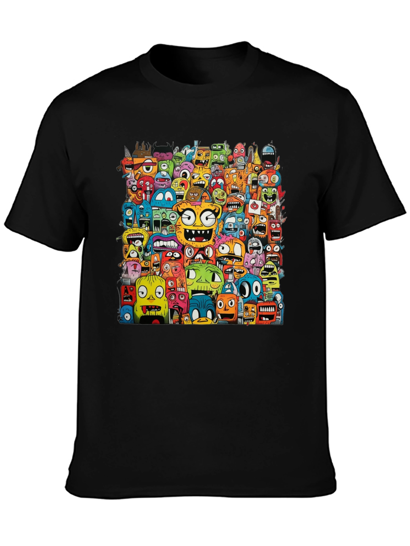 Monster Doodle Black Graphic T-Shirt