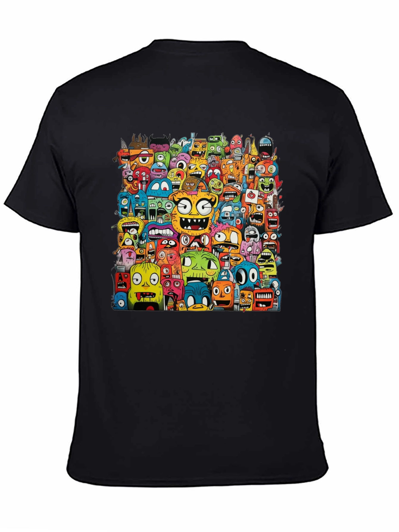 Monster Doodle Black Graphic T-Shirt