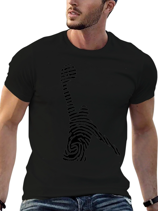Fingerprint Basketball Player Black Tee