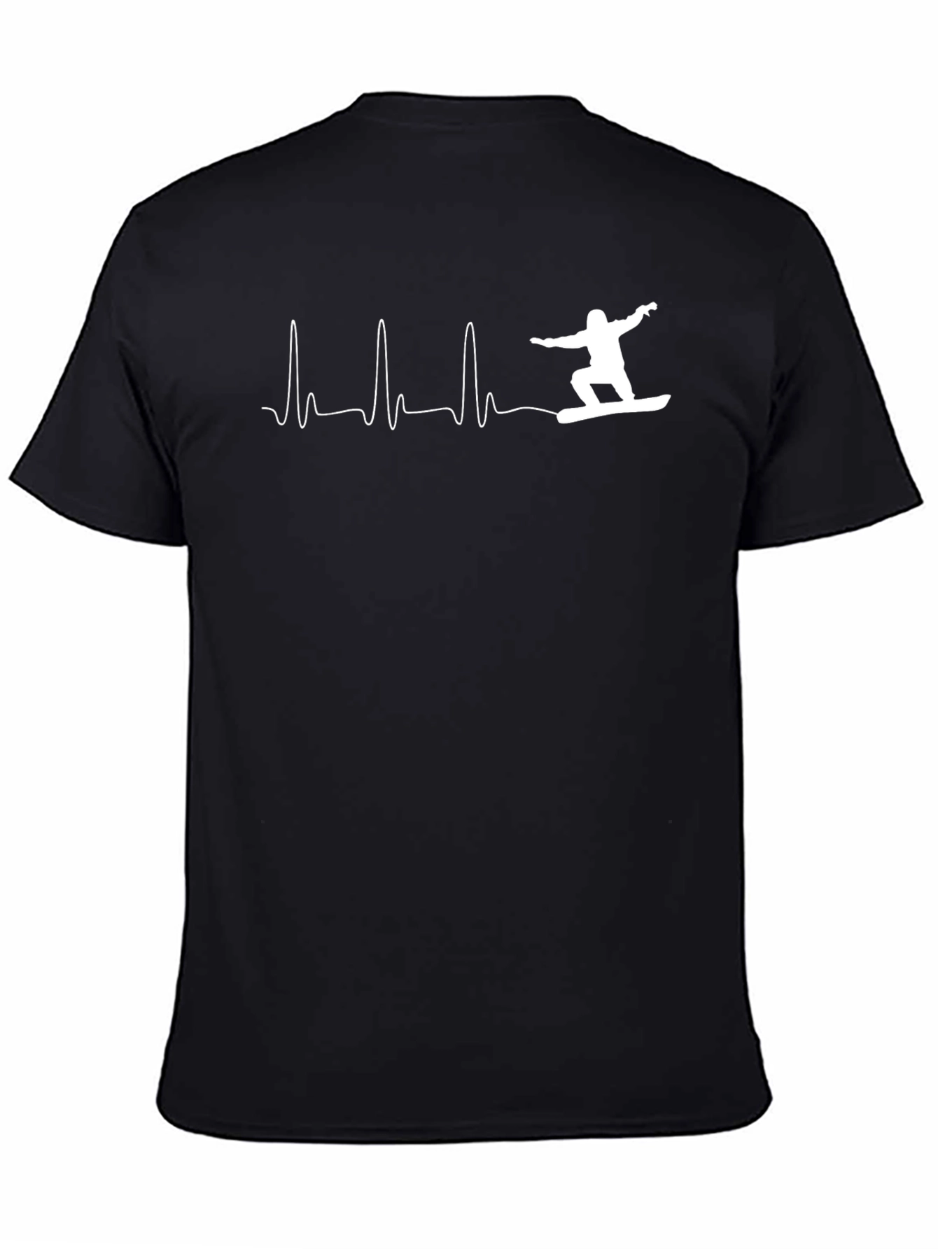 Snowboard Heartbeat T-Shirt - Black Graphic Tee