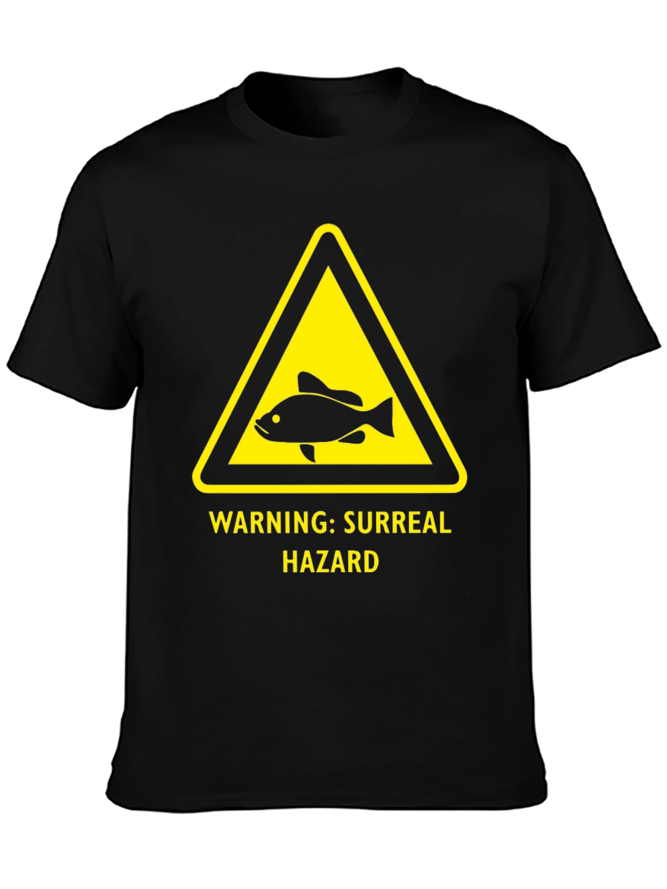 Surreal Hazard Fish T-Shirt - Warning Sign Graphic Tee