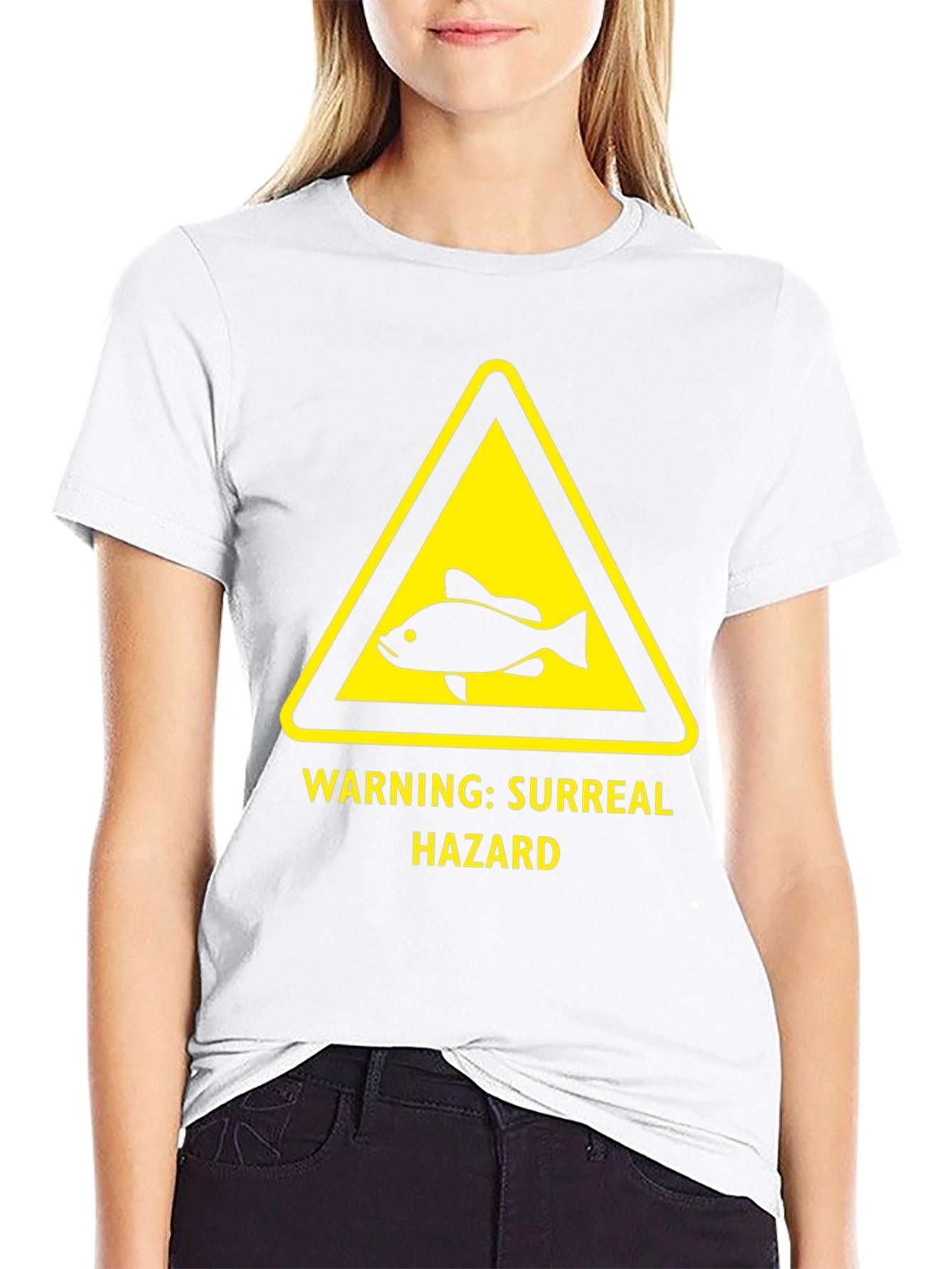 Surreal Hazard Fish T-Shirt - Warning Sign Graphic Tee
