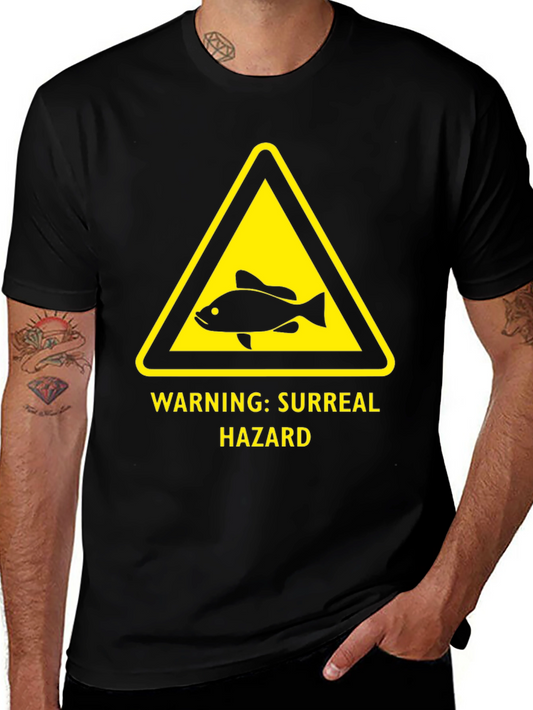 Surreal Hazard Fish T-Shirt - Warning Sign Graphic Tee
