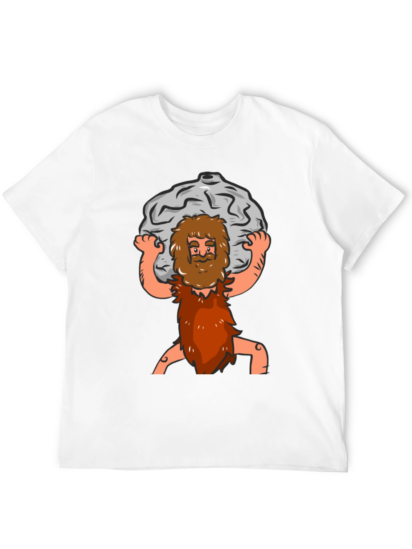 Atlas Caveman Cartoon Graphic T-Shirt