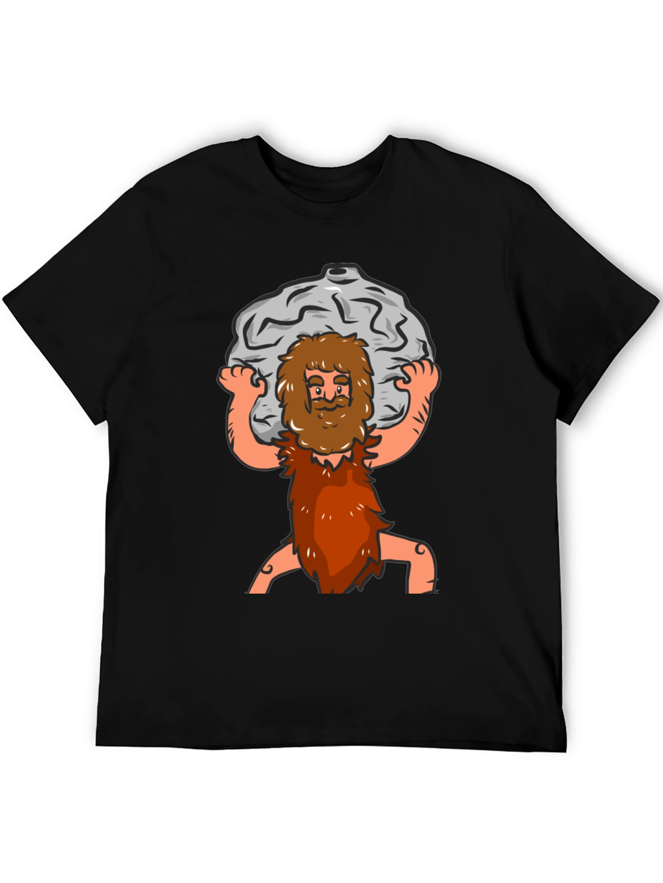 Atlas Caveman Cartoon Graphic T-Shirt