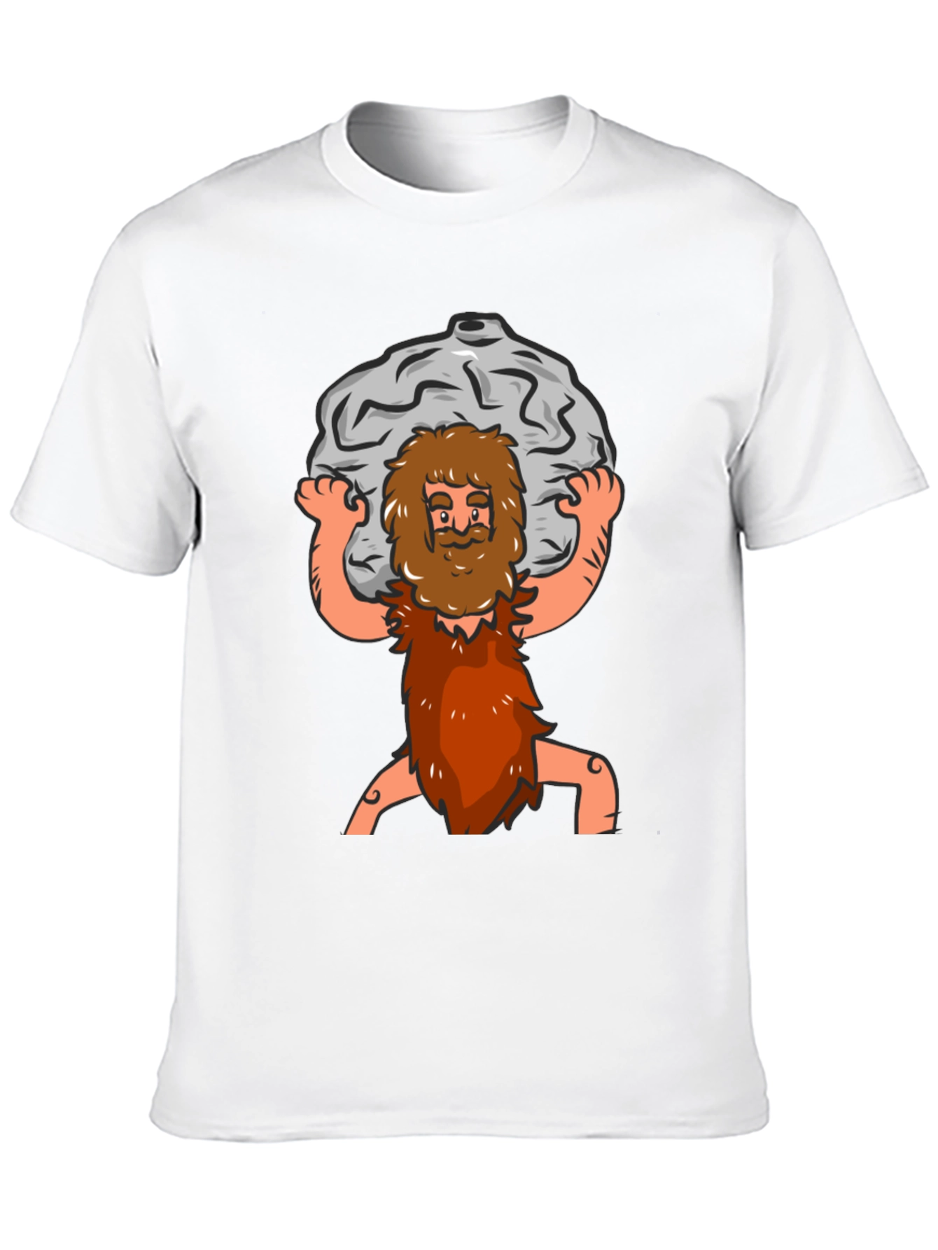 Atlas Caveman Cartoon Graphic T-Shirt