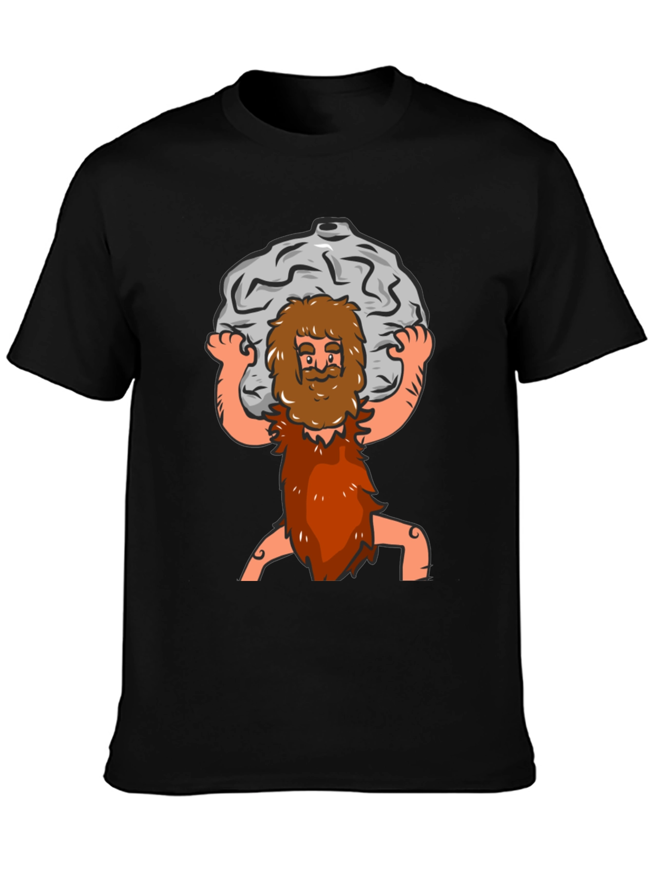 Atlas Caveman Cartoon Graphic T-Shirt