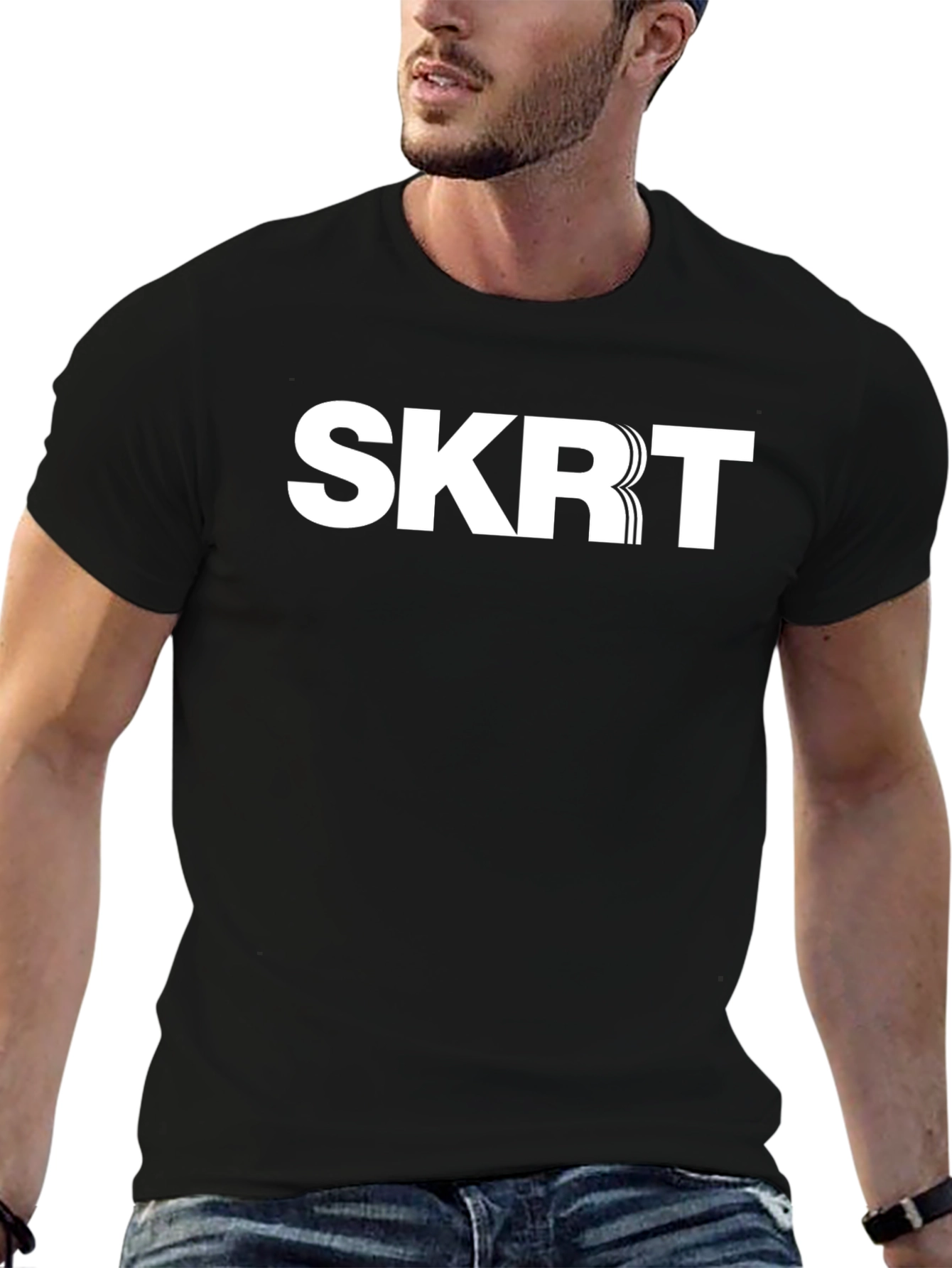 SKRT Graphic Print Black Short Sleeve T-Shirt