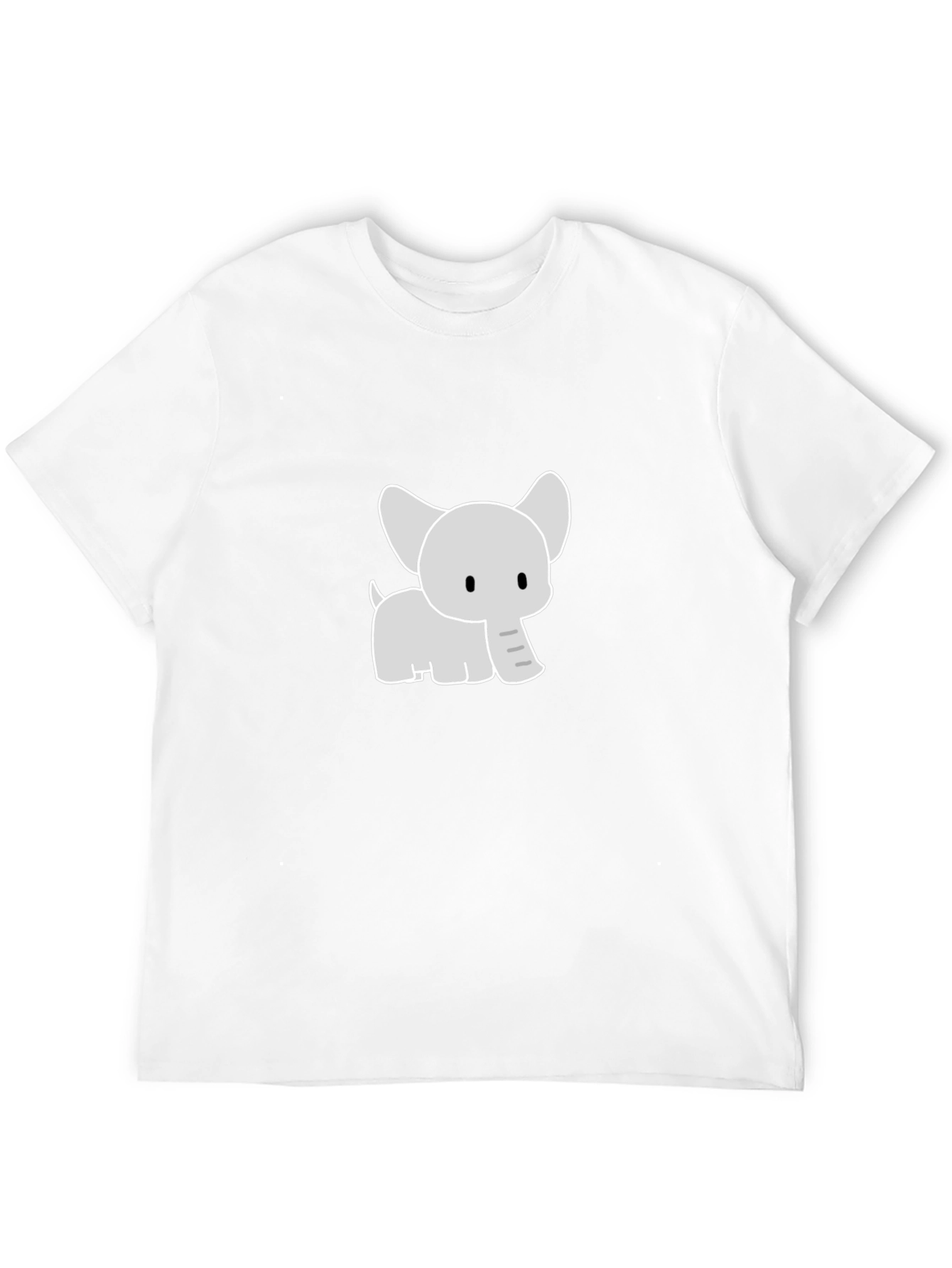 Cute Cartoon Elephant Graphic Tee - Black
