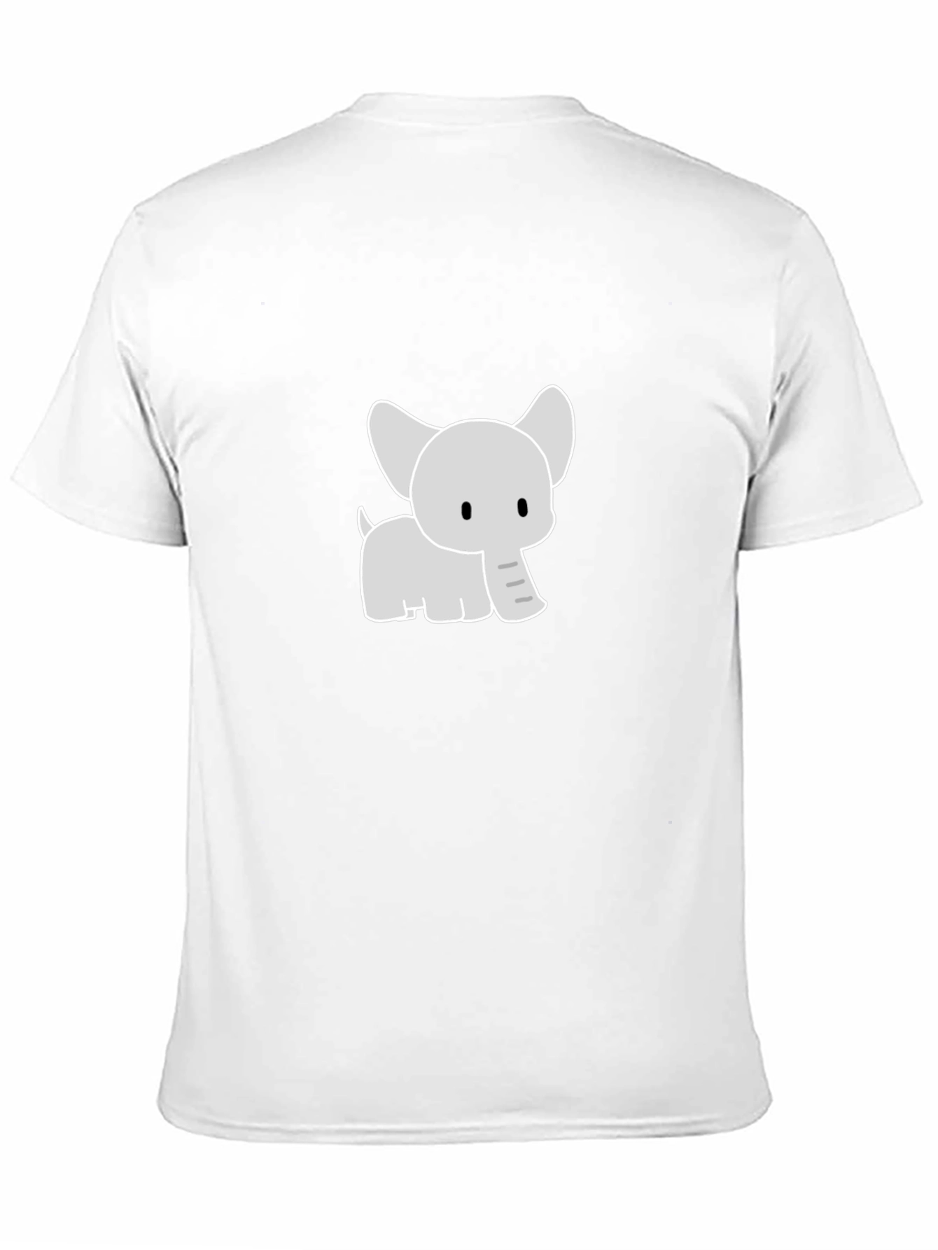 Cute Cartoon Elephant Graphic Tee - Black