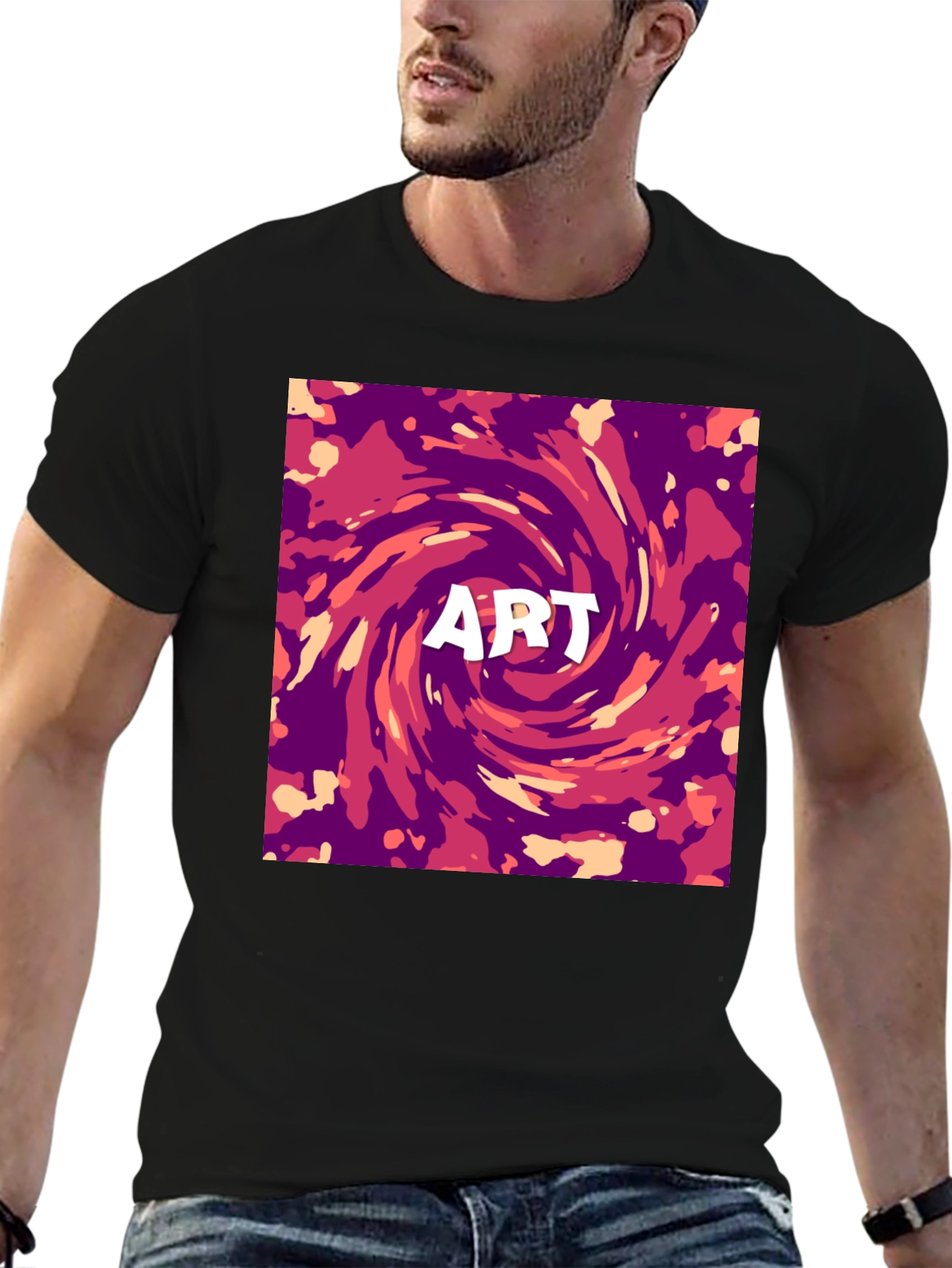 Abstract Art Swirl Graphic Print T-Shirt