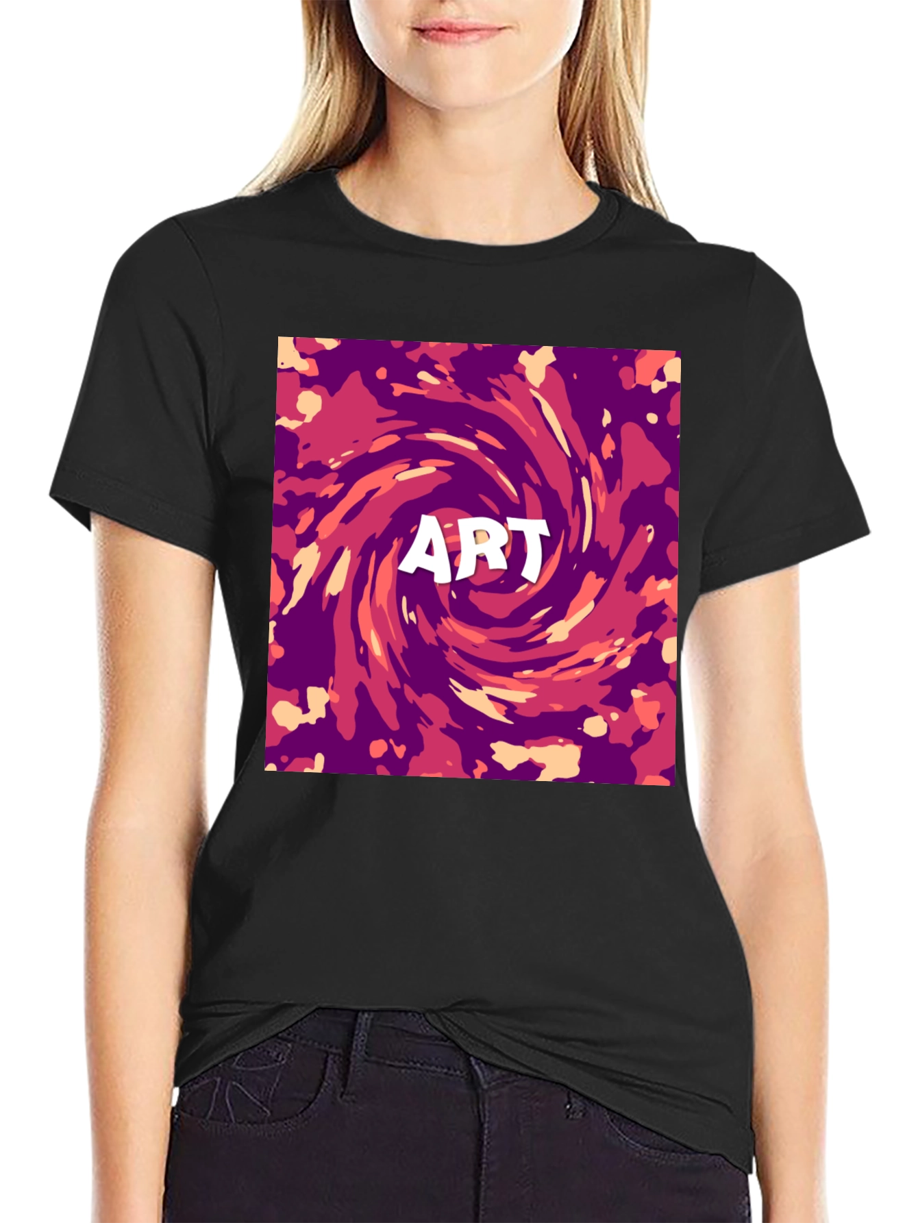 Abstract Art Swirl Graphic Print T-Shirt