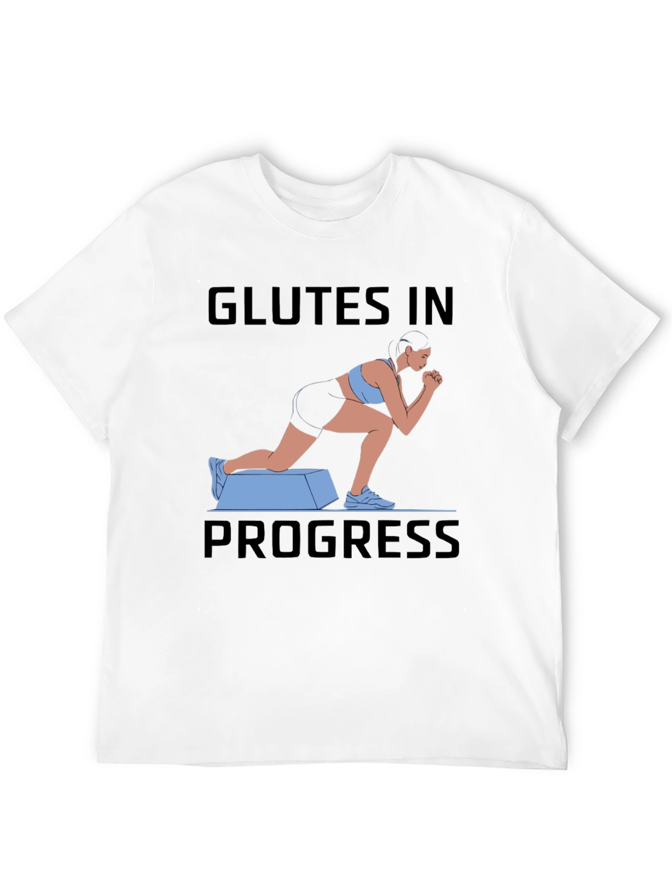 Glutes In Progress Workout Tee - Black Cotton