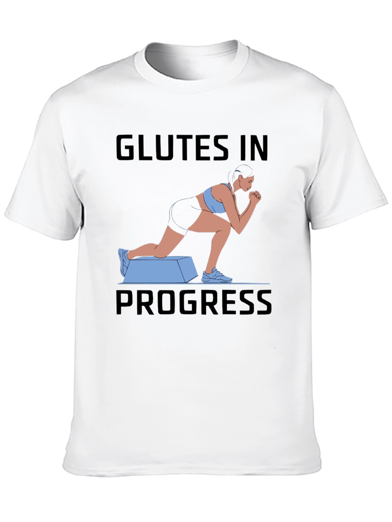 Glutes In Progress Workout Tee - Black Cotton
