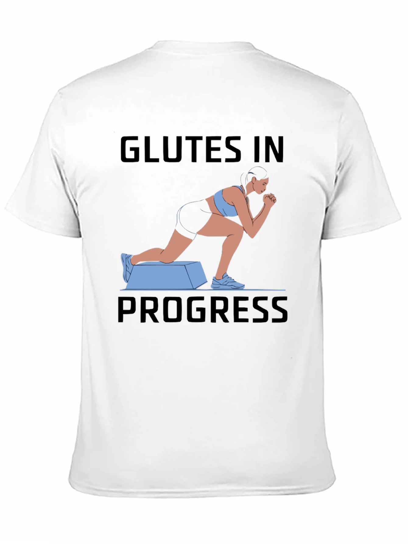 Glutes In Progress Workout Tee - Black Cotton