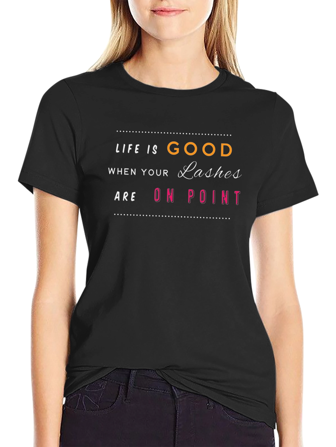 Life is Good Lashes On Point Graphic Tee