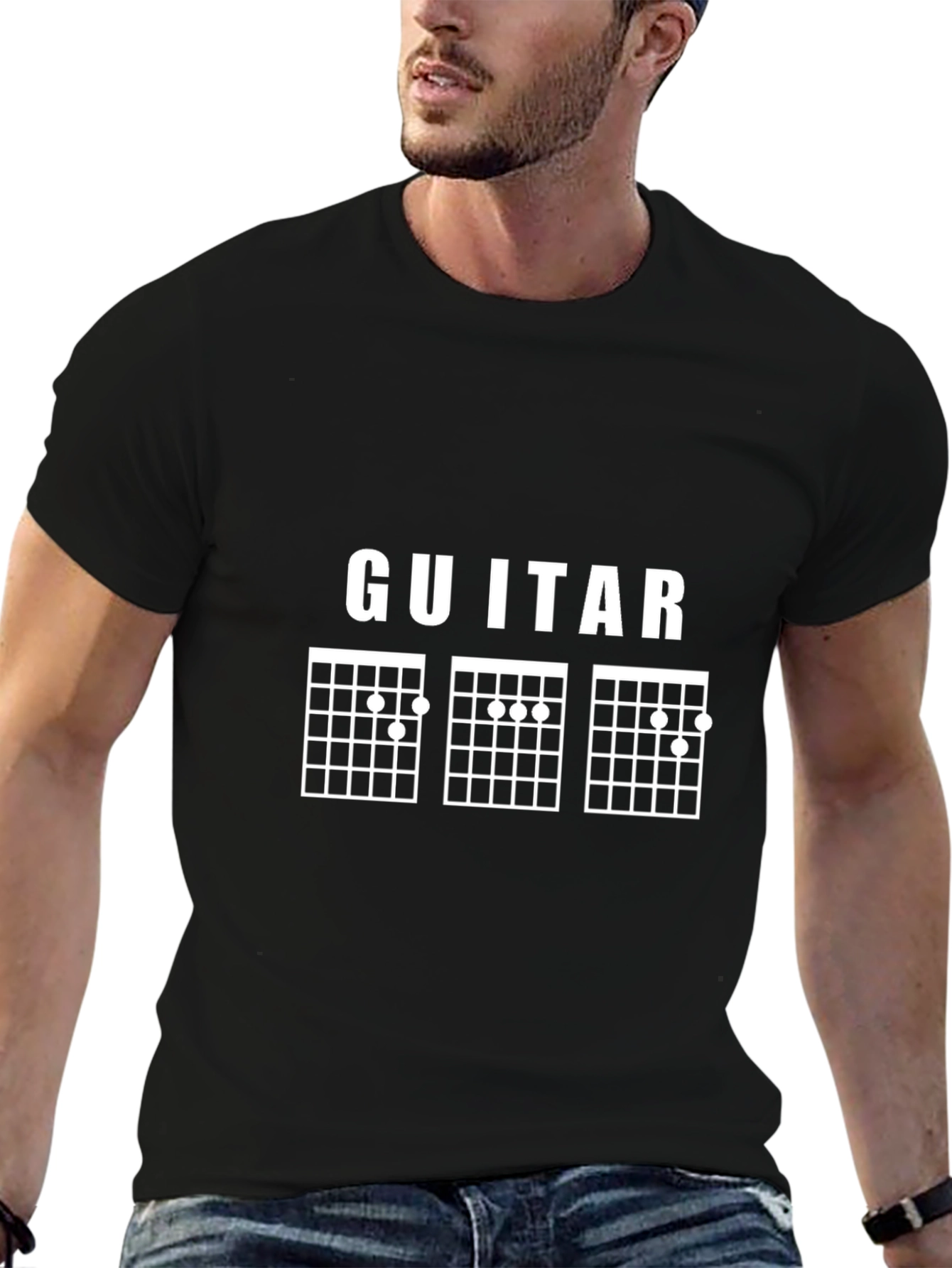 Guitar Chords Black T-Shirt