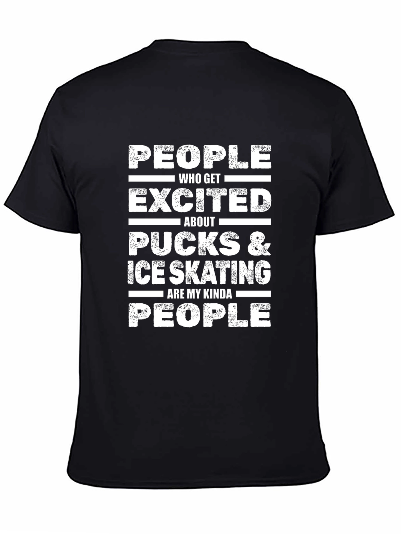 Ice Skating & Pucks Enthusiast Black T-Shirt
