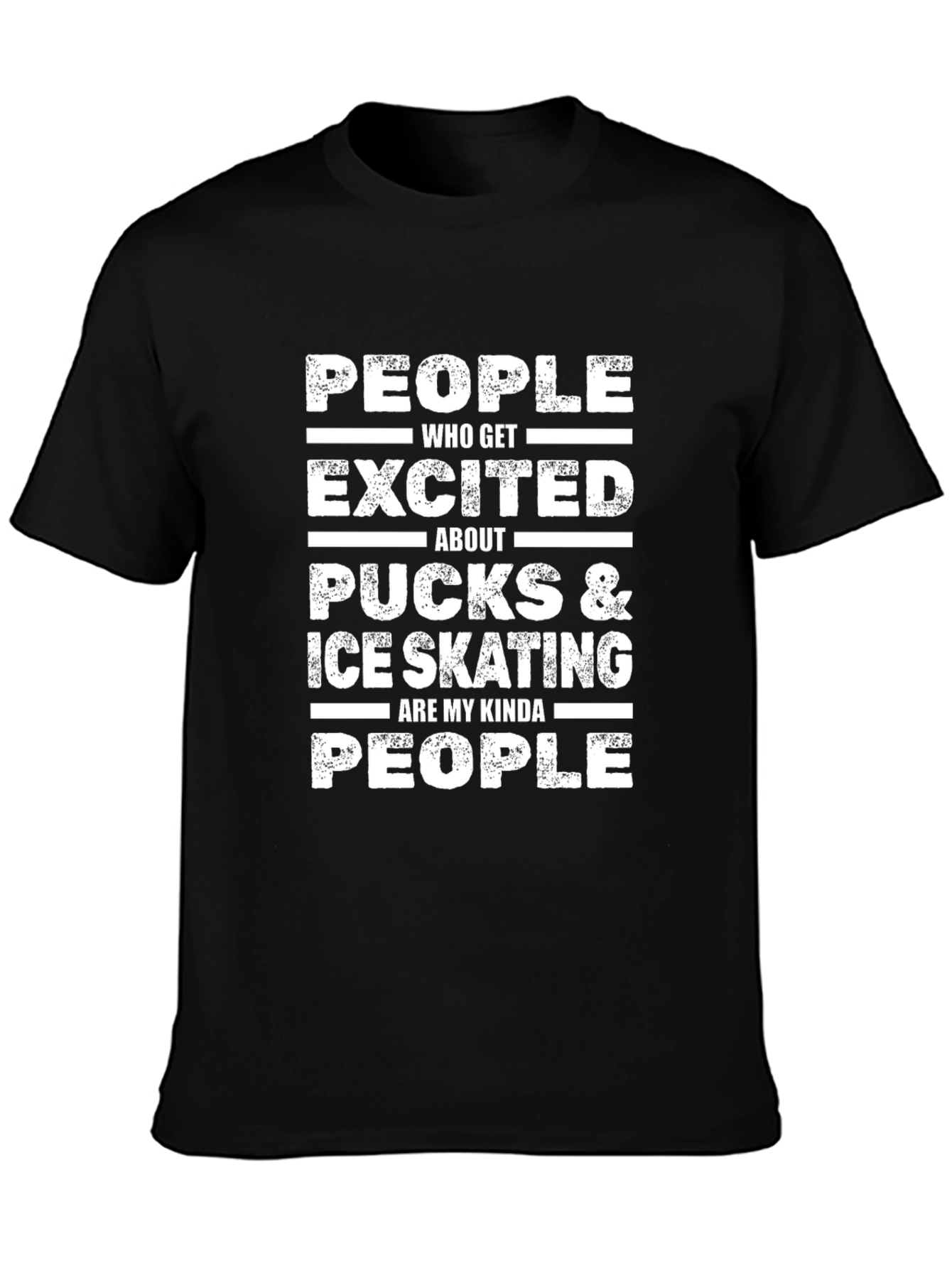 Ice Skating & Pucks Enthusiast Black T-Shirt