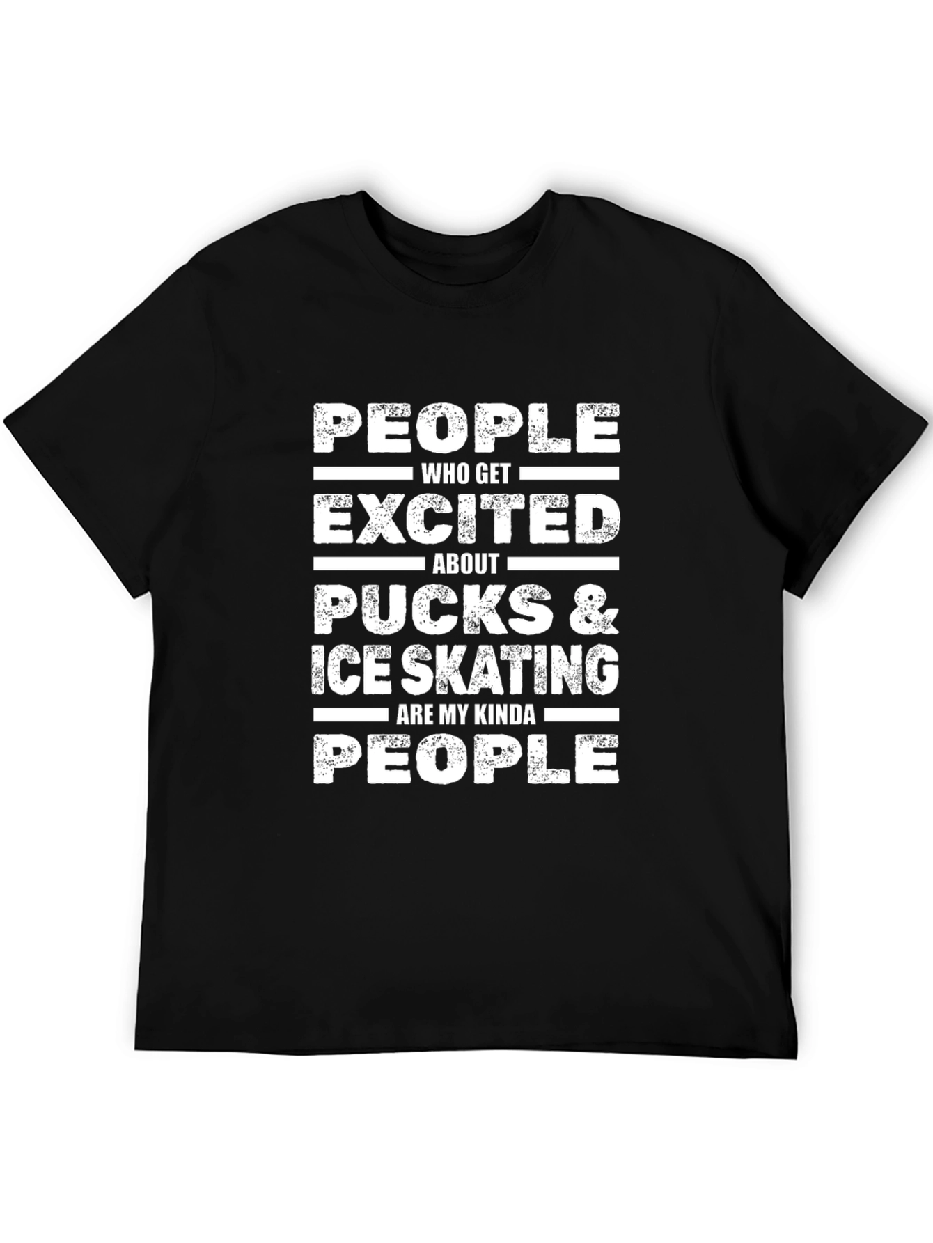 Ice Skating & Pucks Enthusiast Black T-Shirt