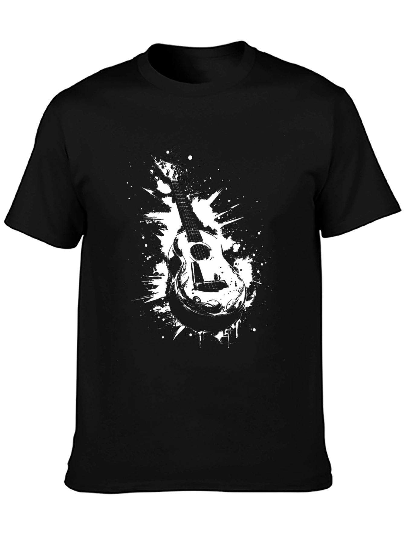 Guitar Graphic Black T-Shirt
