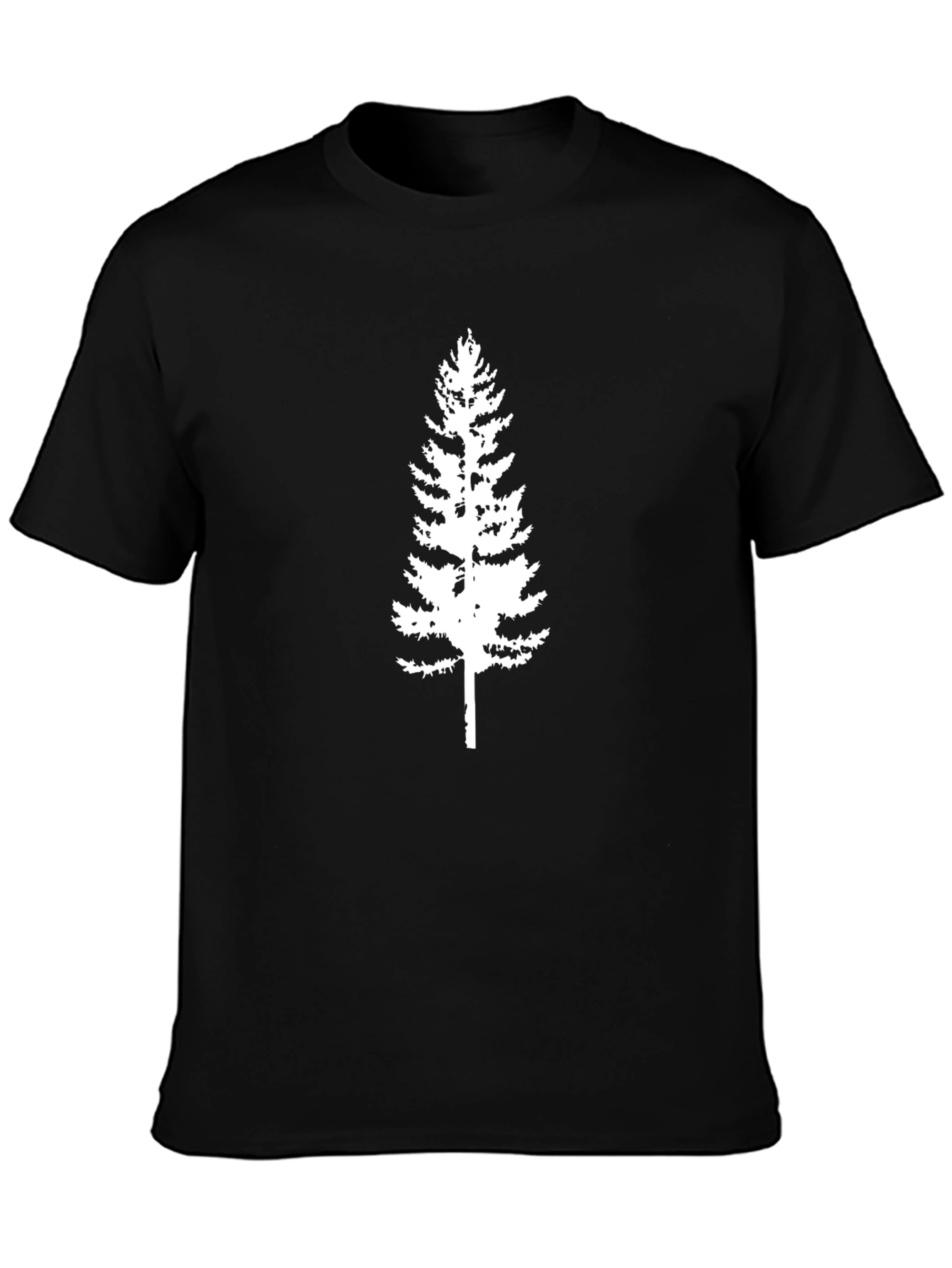 Evergreen Tree Graphic Tee - Black Cotton Casual Shirt