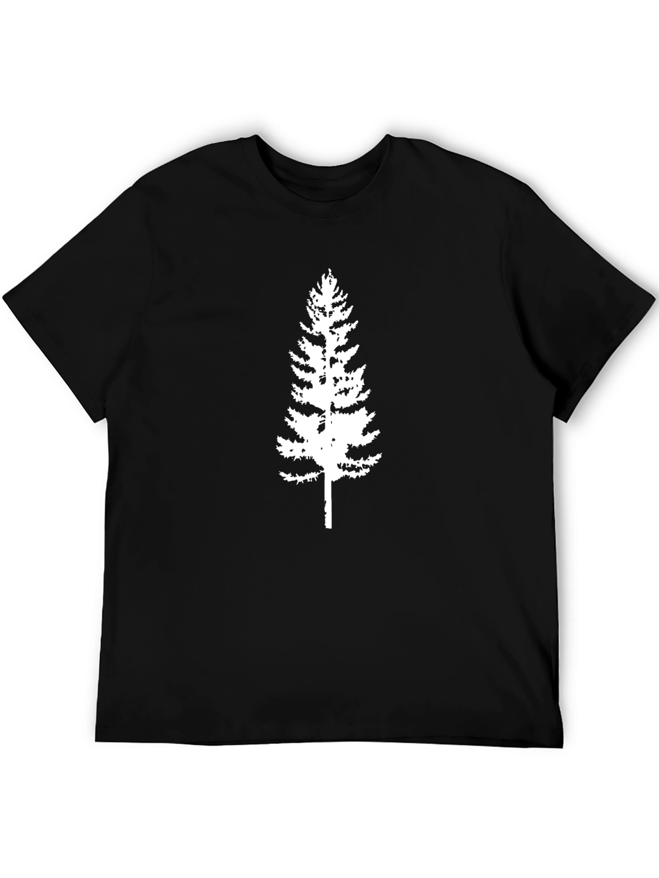 Evergreen Tree Graphic Tee - Black Cotton Casual Shirt