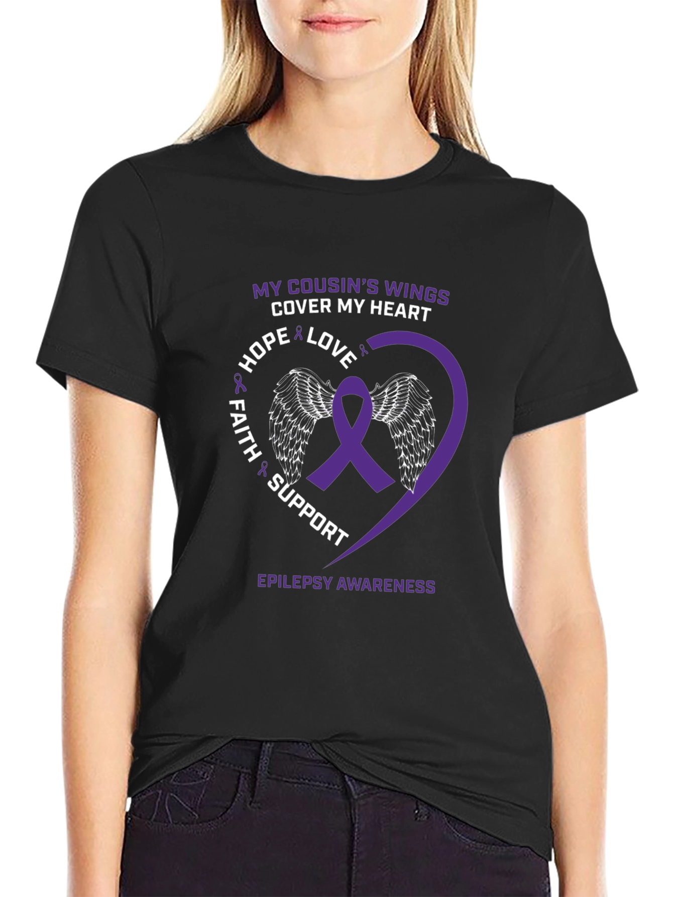 Epilepsy Awareness T-Shirt - My Cousins Wings