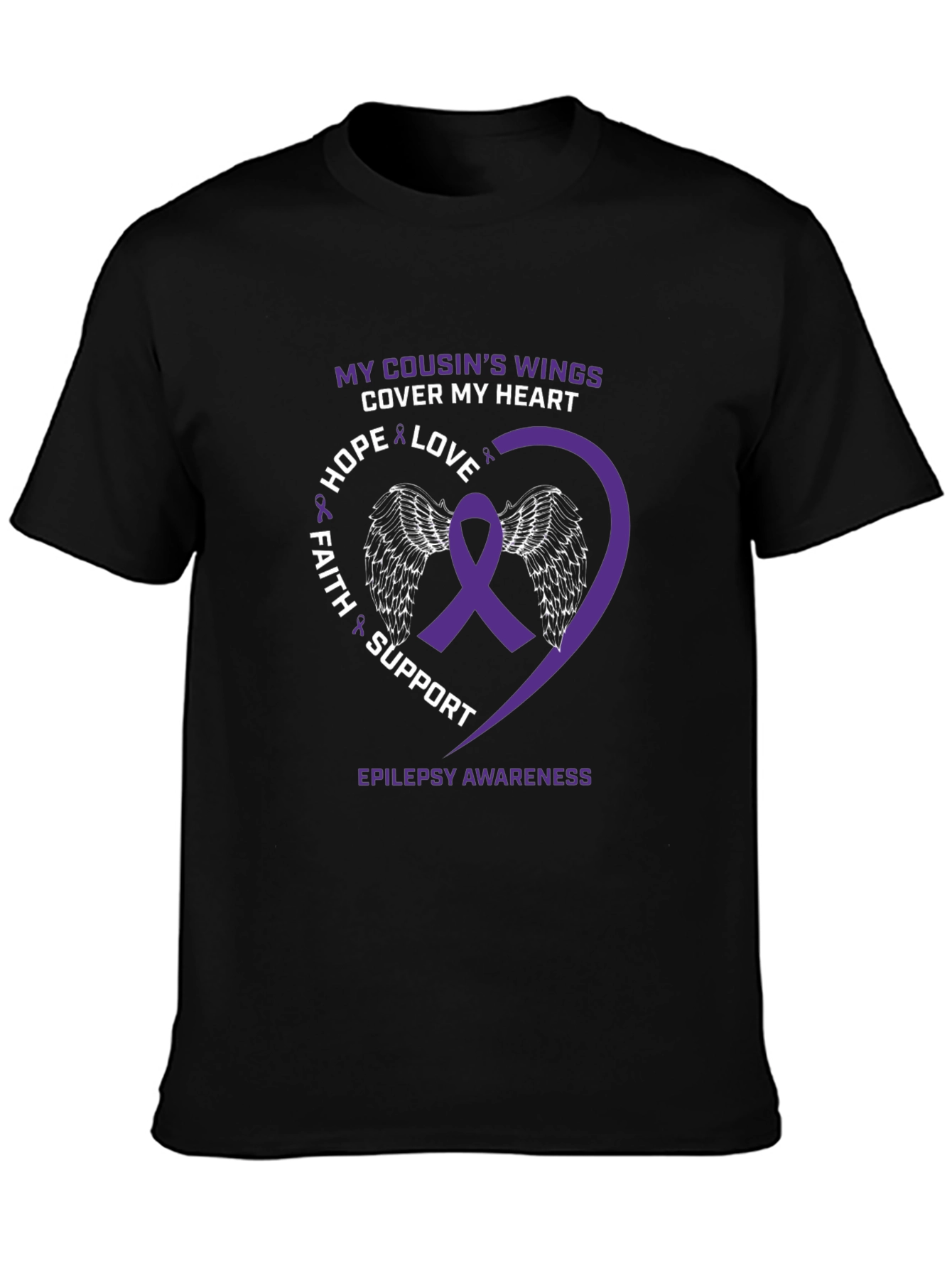 Epilepsy Awareness T-Shirt - My Cousins Wings