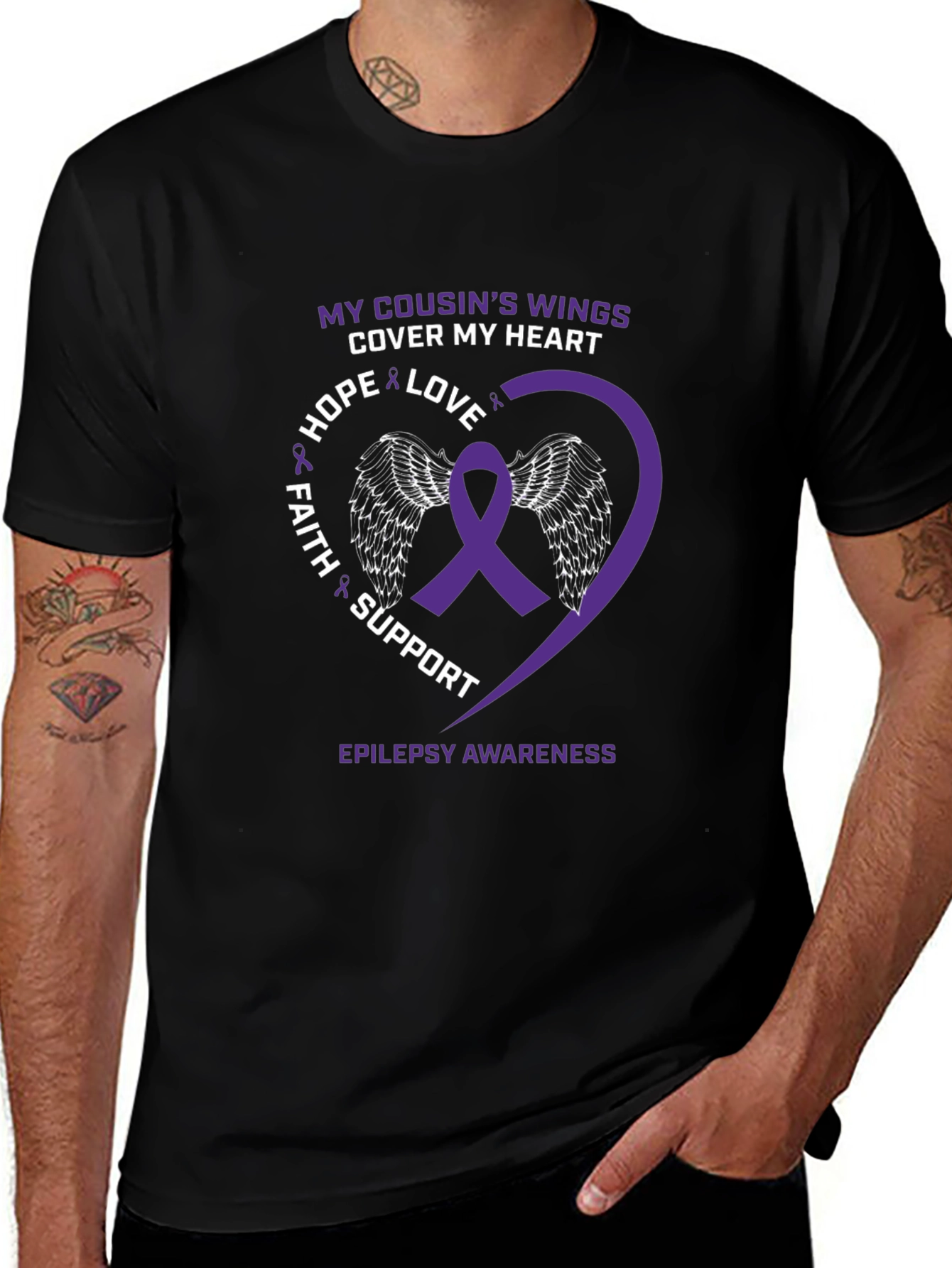 Epilepsy Awareness T-Shirt - My Cousins Wings