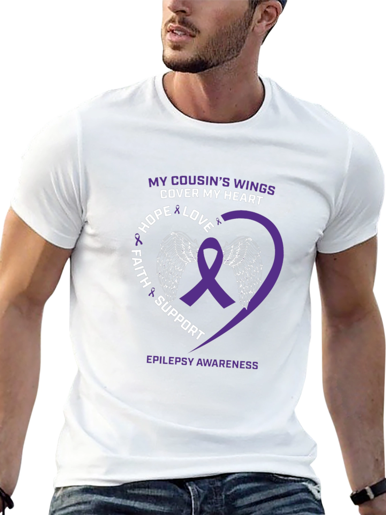 Epilepsy Awareness T-Shirt - My Cousins Wings