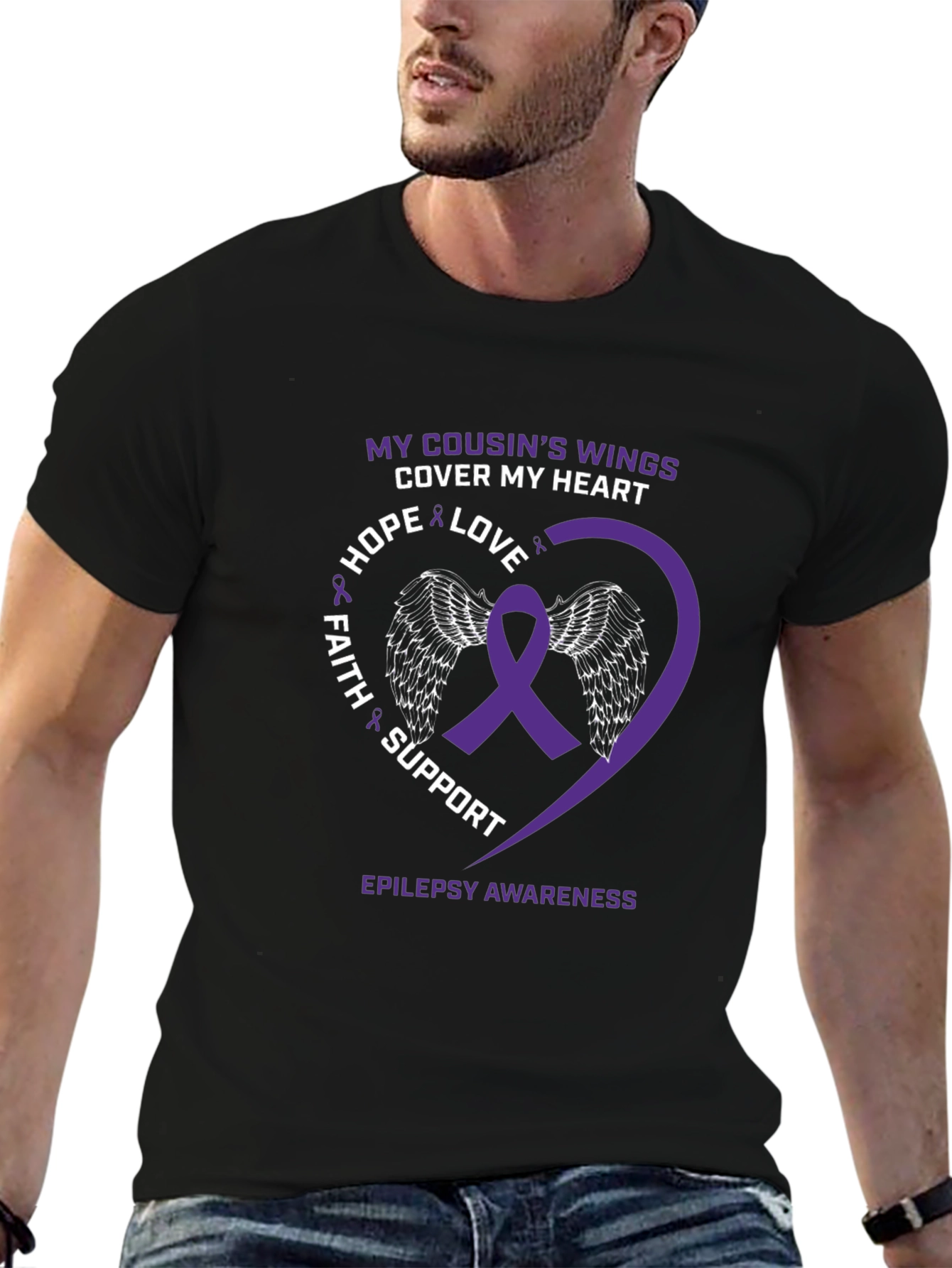 Epilepsy Awareness T-Shirt - My Cousins Wings