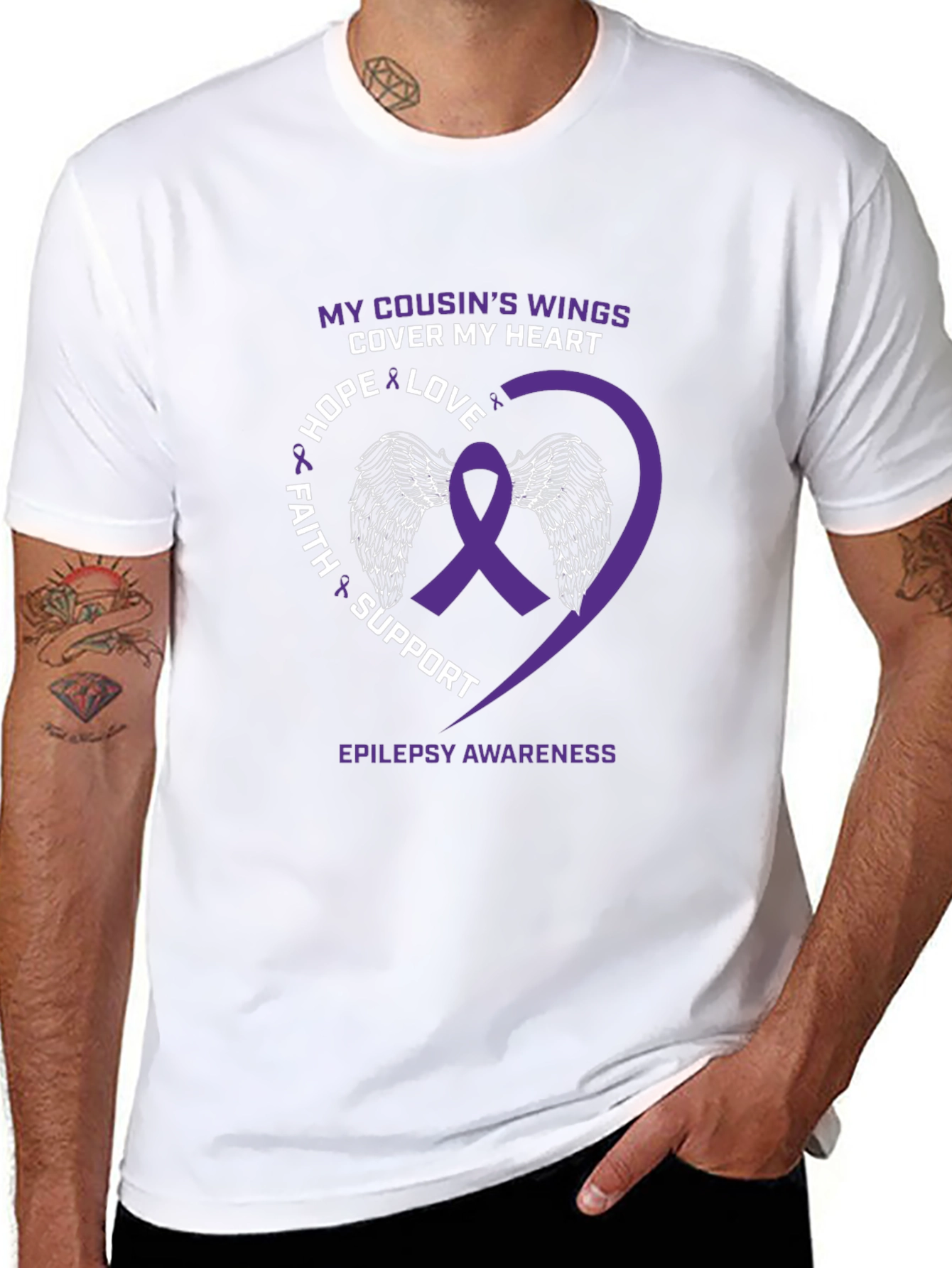Epilepsy Awareness T-Shirt - My Cousins Wings
