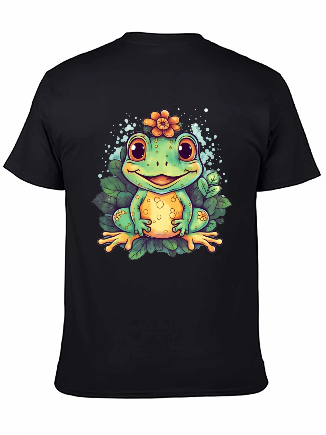 Cute Frog Graphic T-Shirt - Mens Black Tee