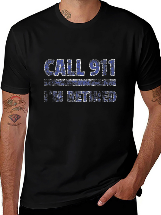 Retired Call 911 Graphic Tee - Black