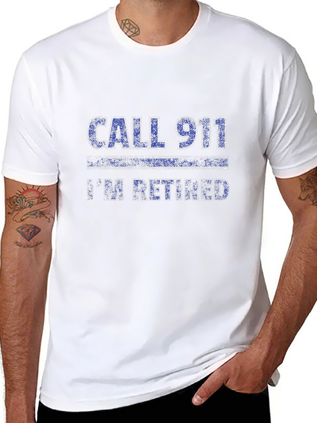 Retired Call 911 Graphic Tee - Black