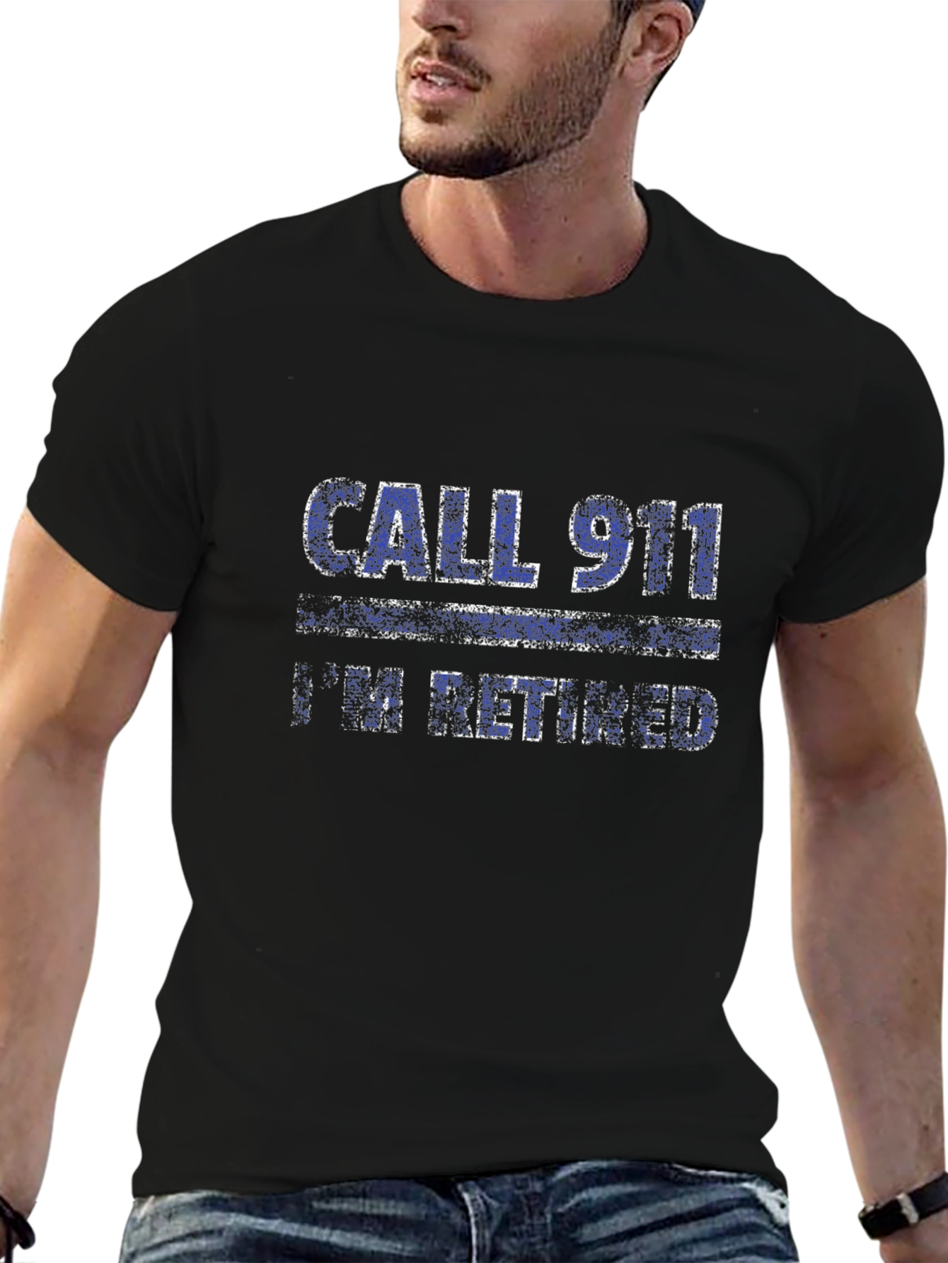 Retired Call 911 Graphic Tee - Black