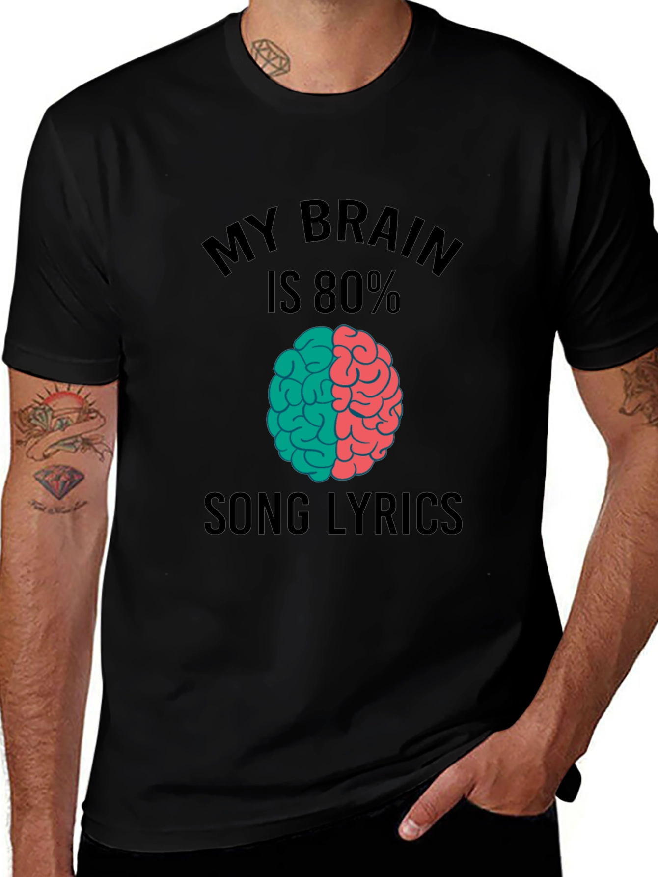Song Lyrics Brain T-Shirt - Music Lover Tee